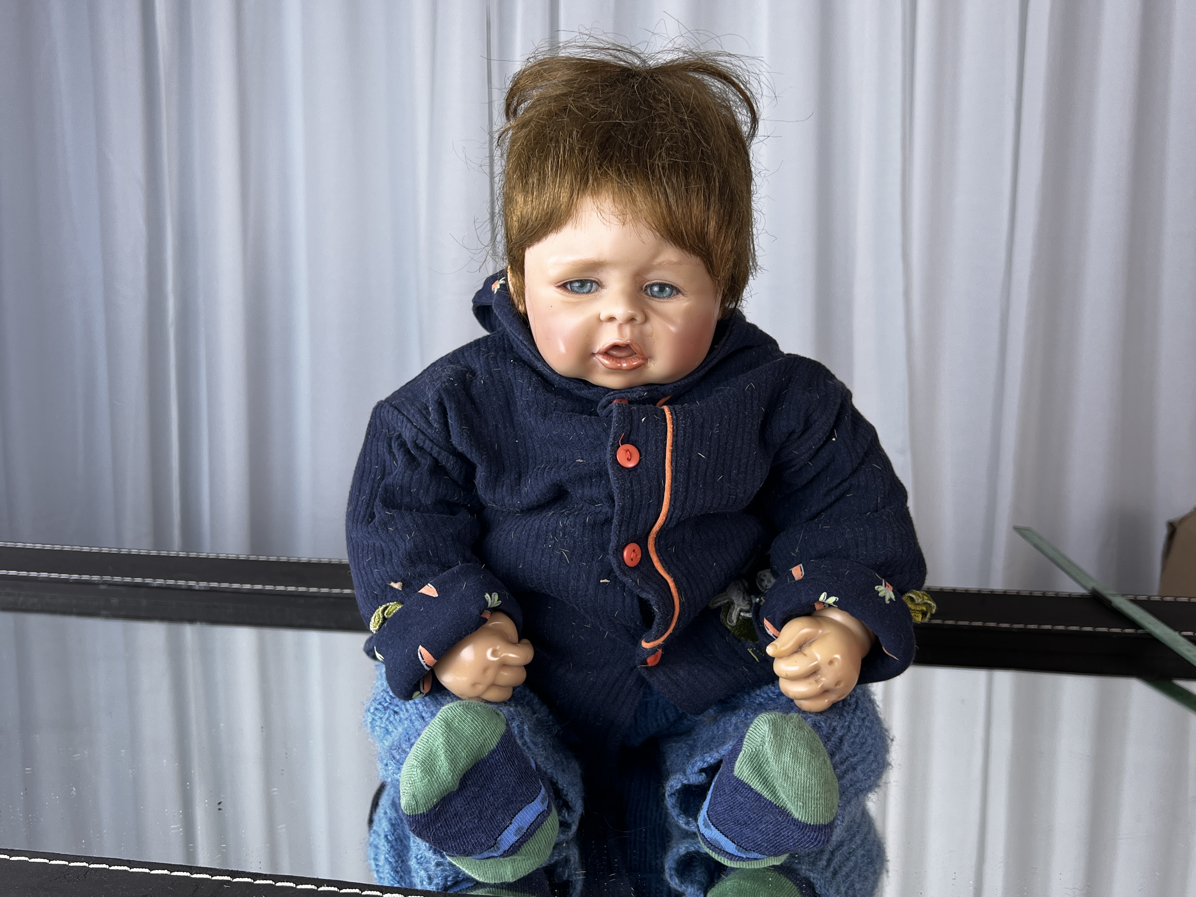 Künstlerpuppe Resin Puppe 53 cm. Top Zustand  