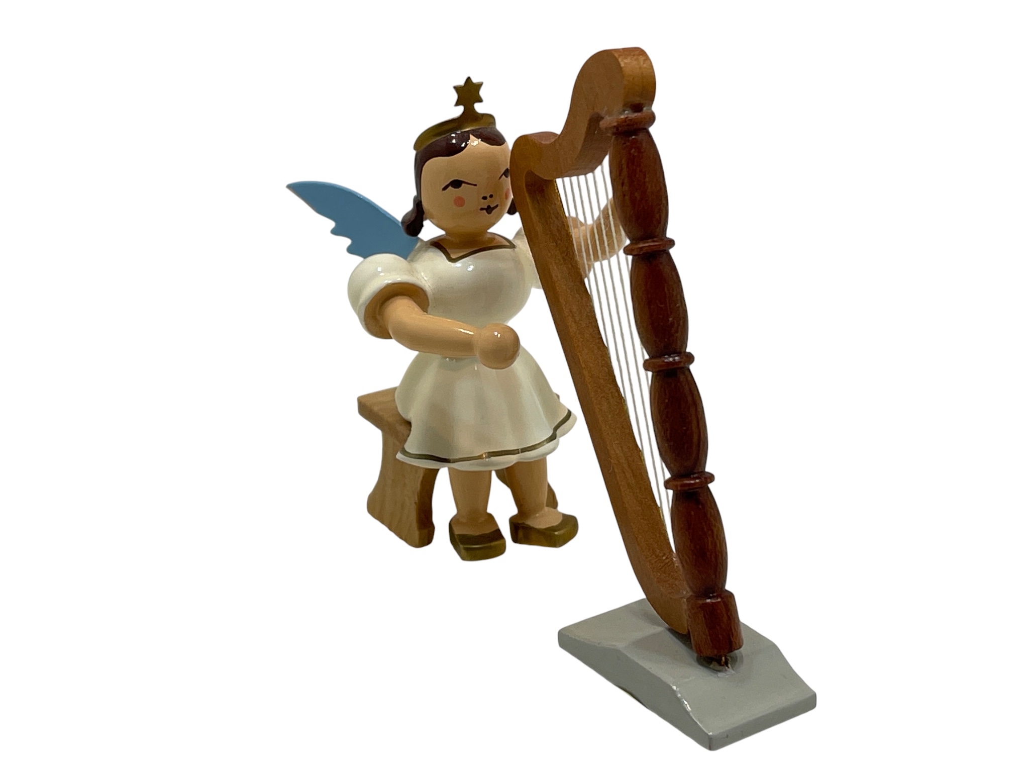 Erzgebirge Blank Figur Engel 7 cm. Top Zustand      