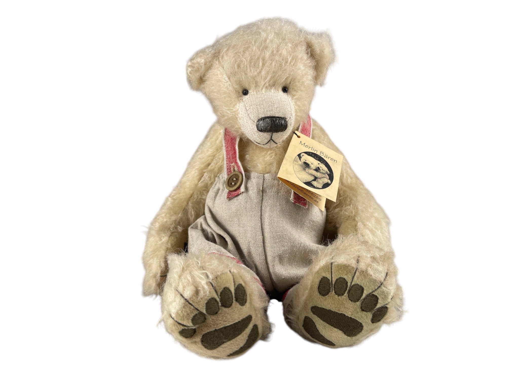 Künstlerbär Teddybär Merlin Bär 30 cm. Top Zustand.    