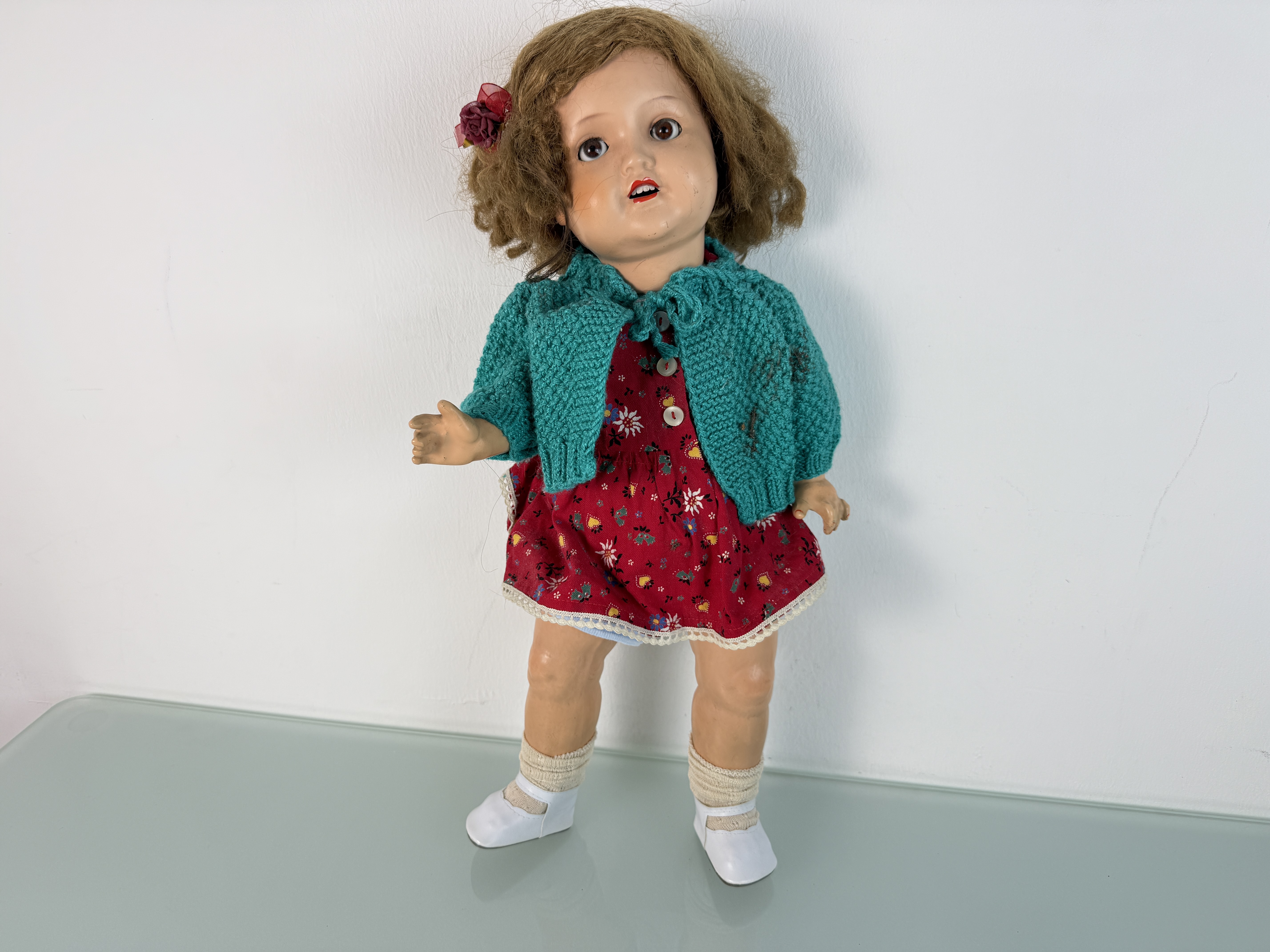 Künstlerpuppe Sammler alte Puppe 53 cm Zustand siehe Fotos 