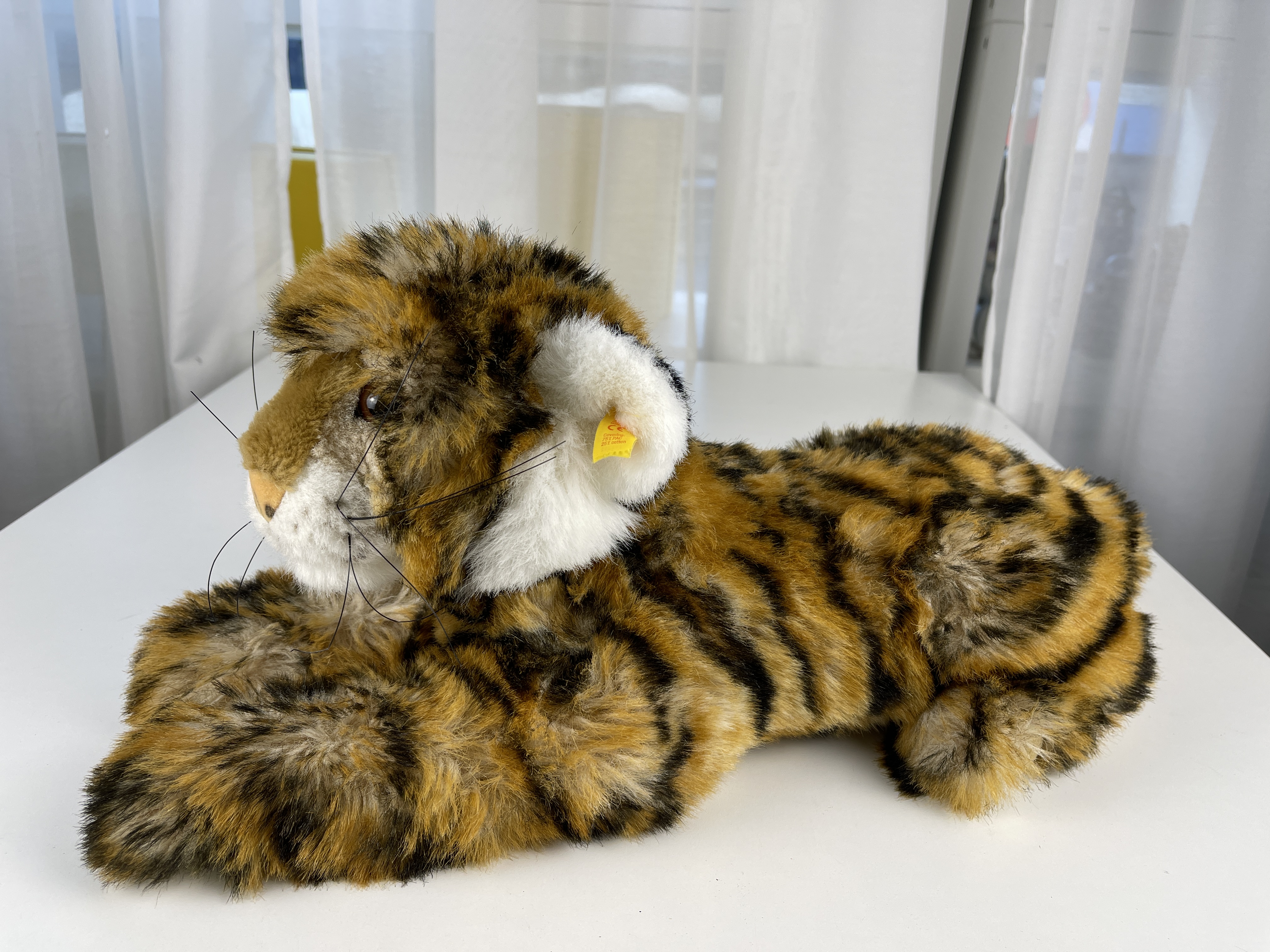 Steiff Tier 066252 Tiger 22 x 58 cm.  Guter Zustand 
