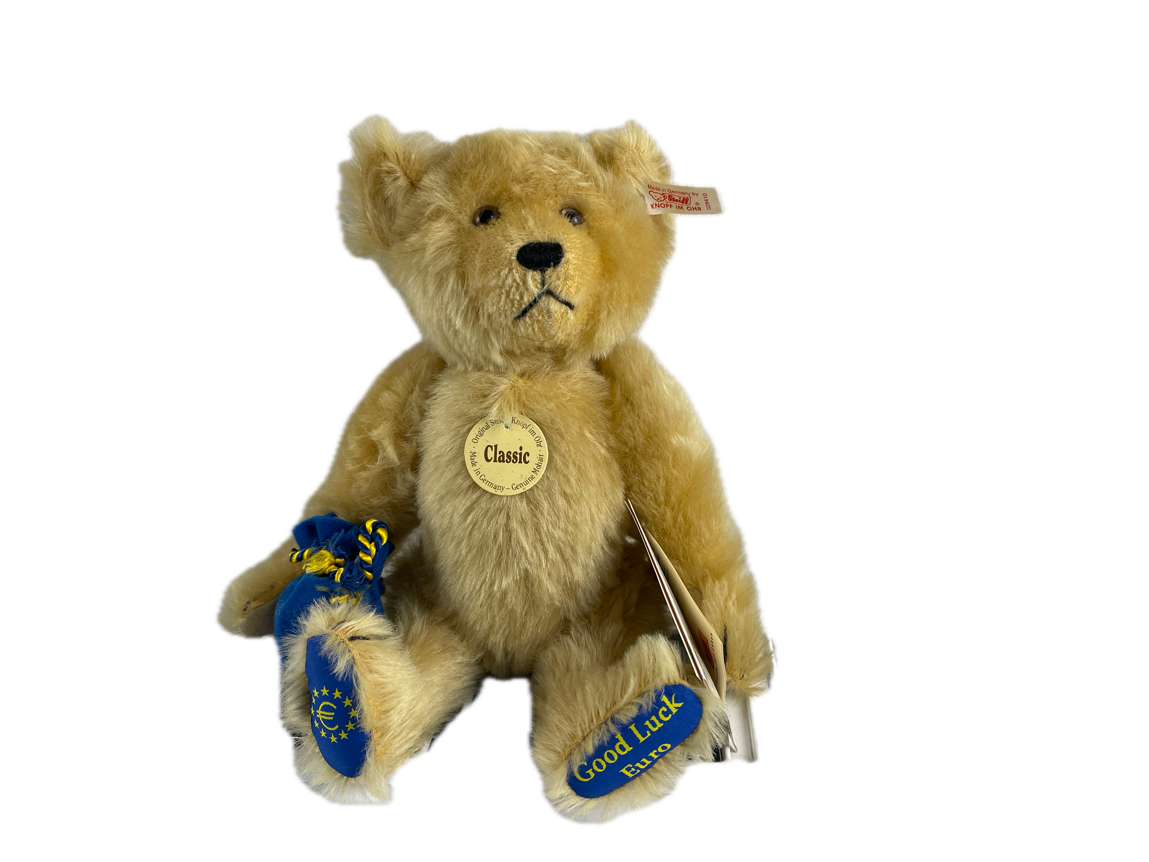 Steiff Tier 028410 Euro Teddy Bär 28 cm. Top Zustand  