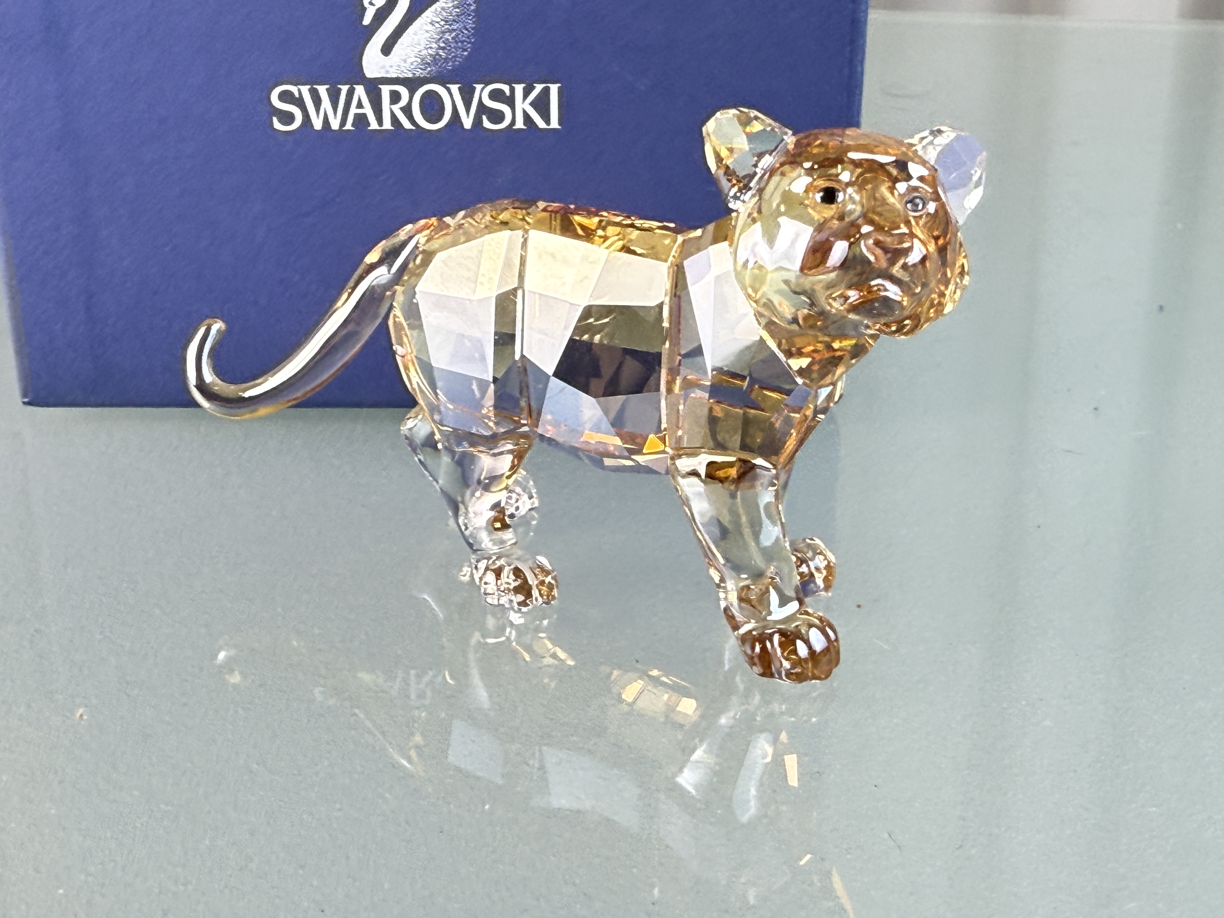 Swarovski Figur 1051686 Kristall SCS Tiger Jungtier 9 cm. Mit Kiste & Zertifikat 
