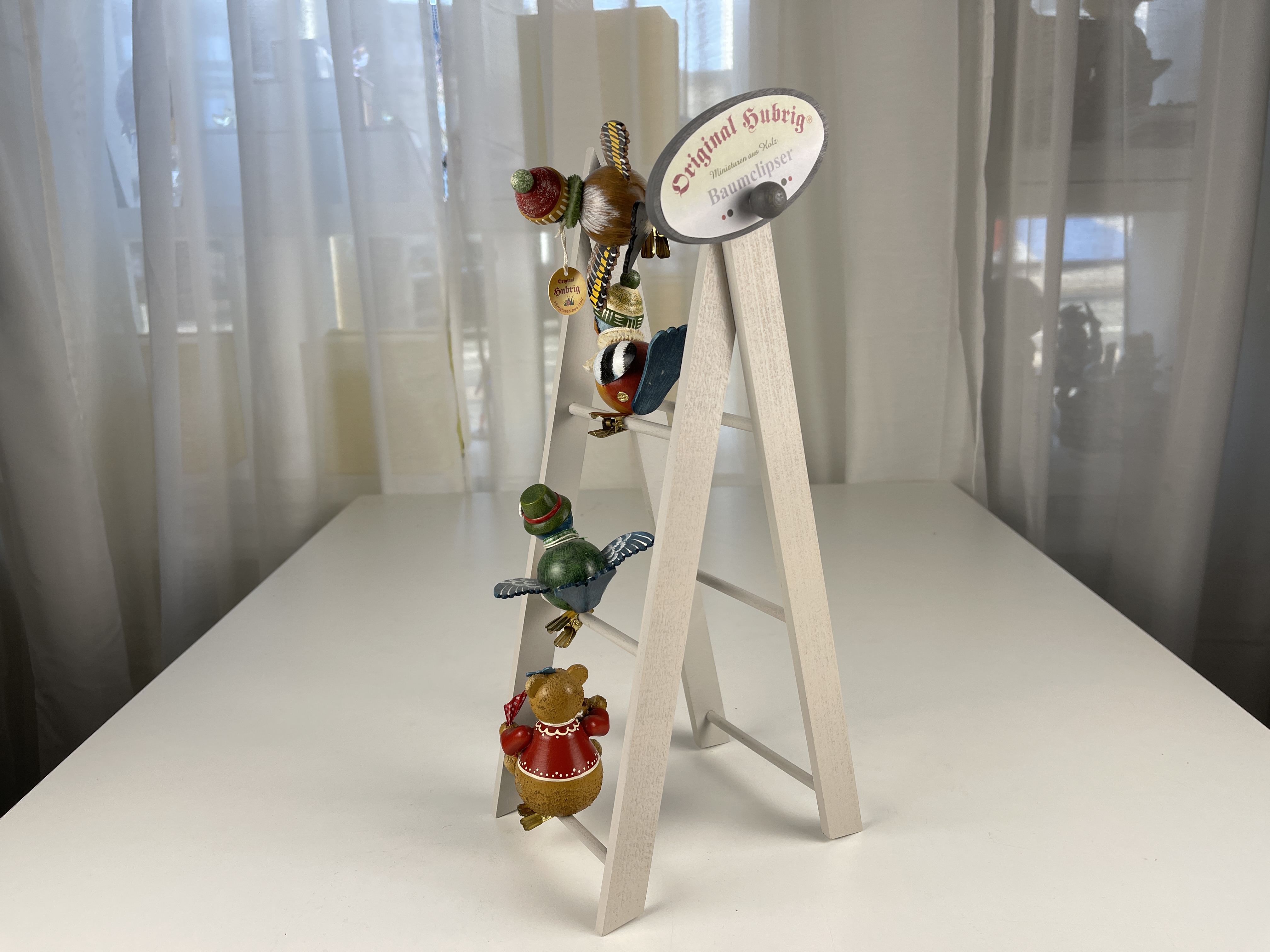 Erzgebirge Sammler Figur Baumclipser 6-8 cm + Leiter 34 cm. Guter Zustand 