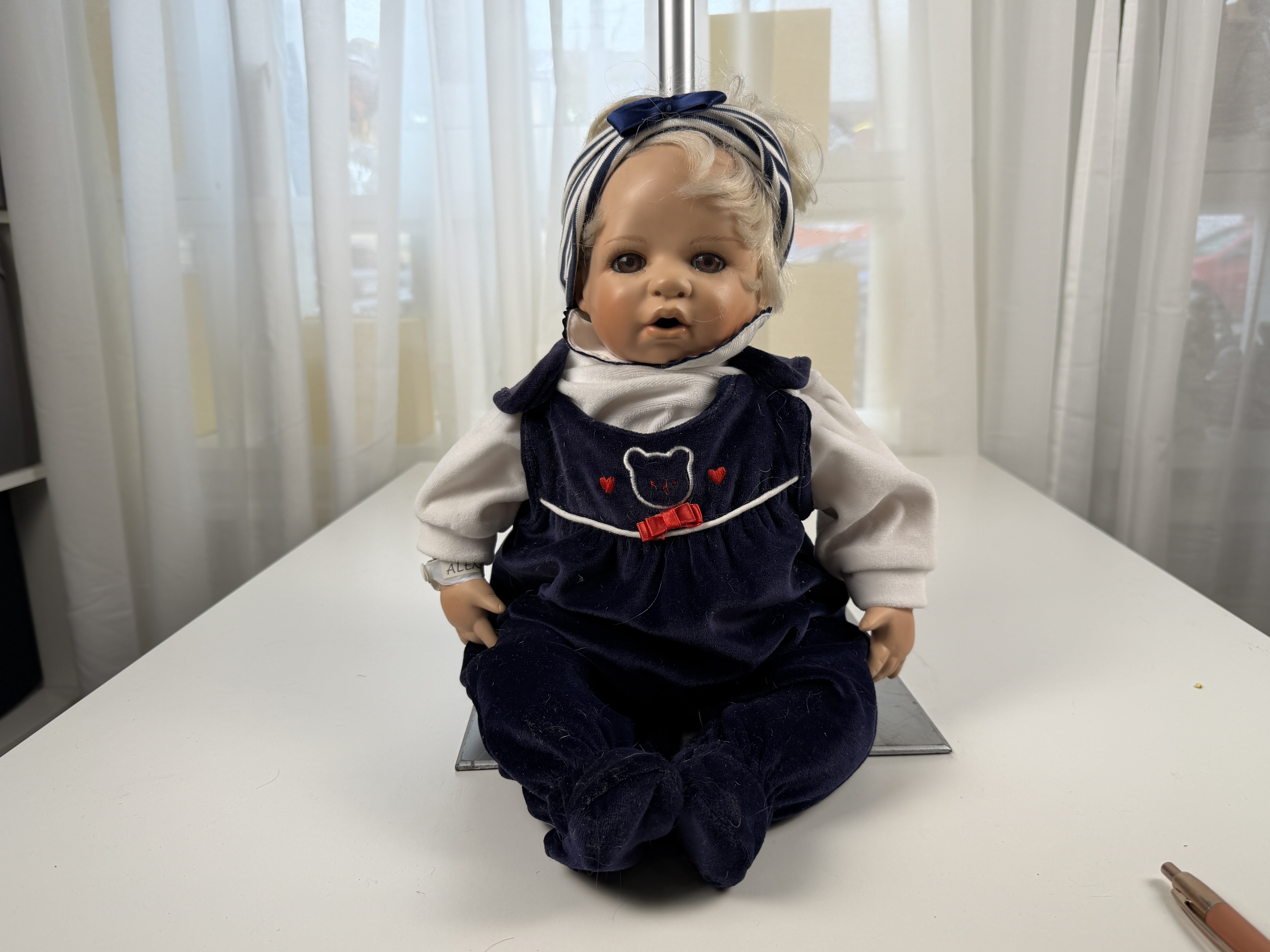 Künstlerpuppe Inge Tenbusch Porzellan Puppe 50 cm. Top Zustand. 