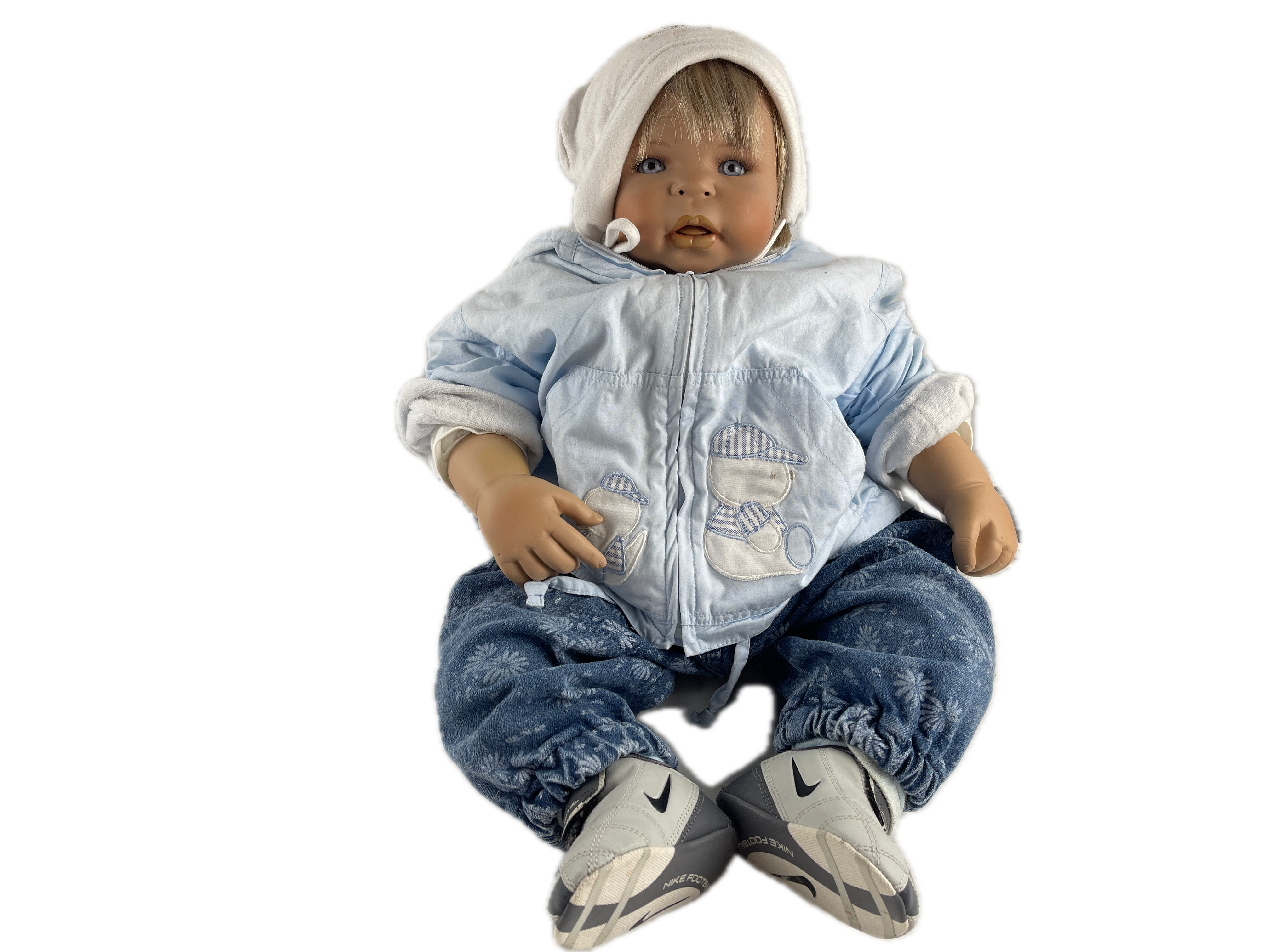 Künstlerpuppe Inge Tenbusch Porzellan Puppe 53 cm. Top Zustand.  