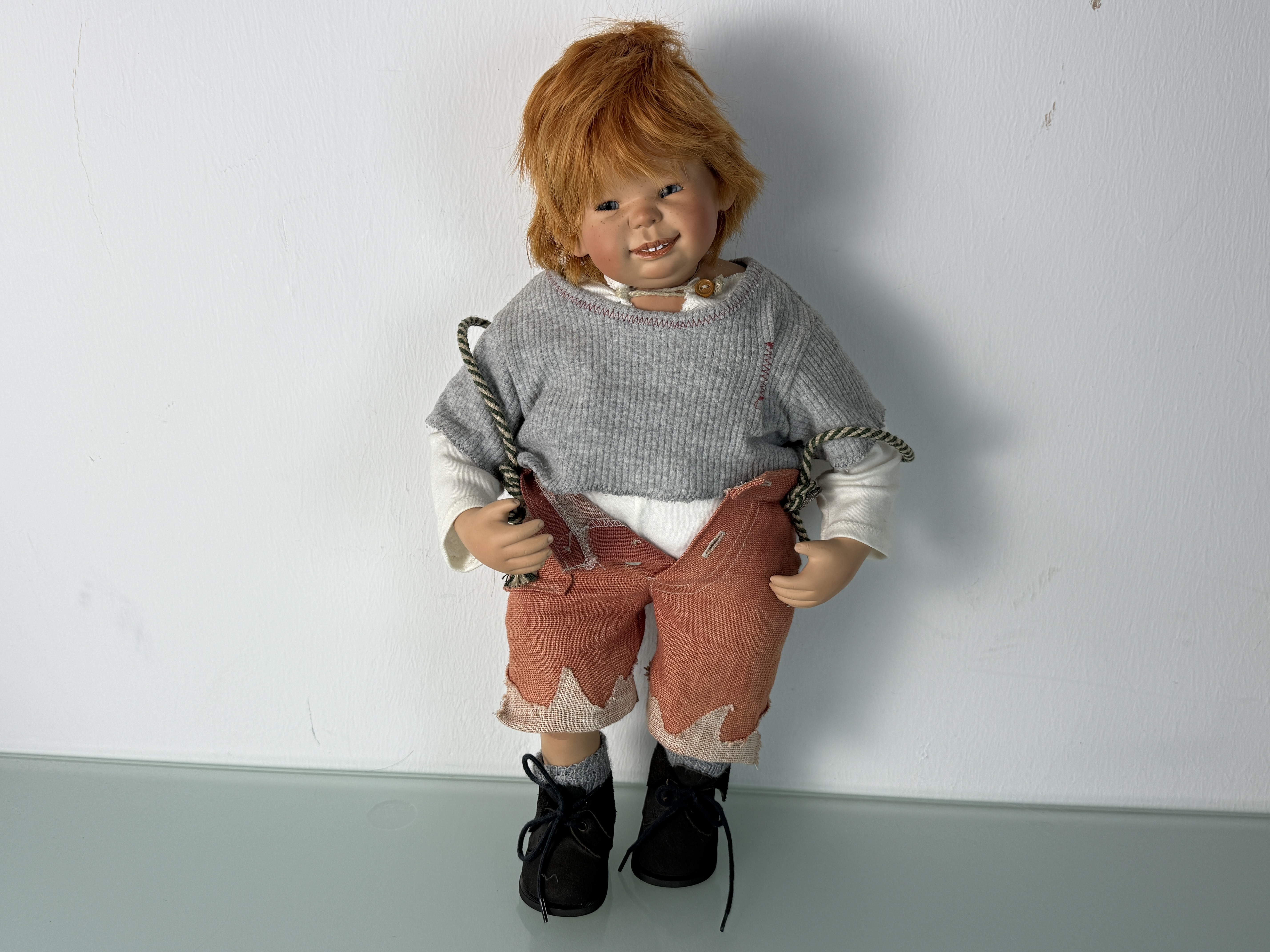 Künstlerpuppe Susi Eimer Porzellan Puppe 45 cm. Top Zustand    
