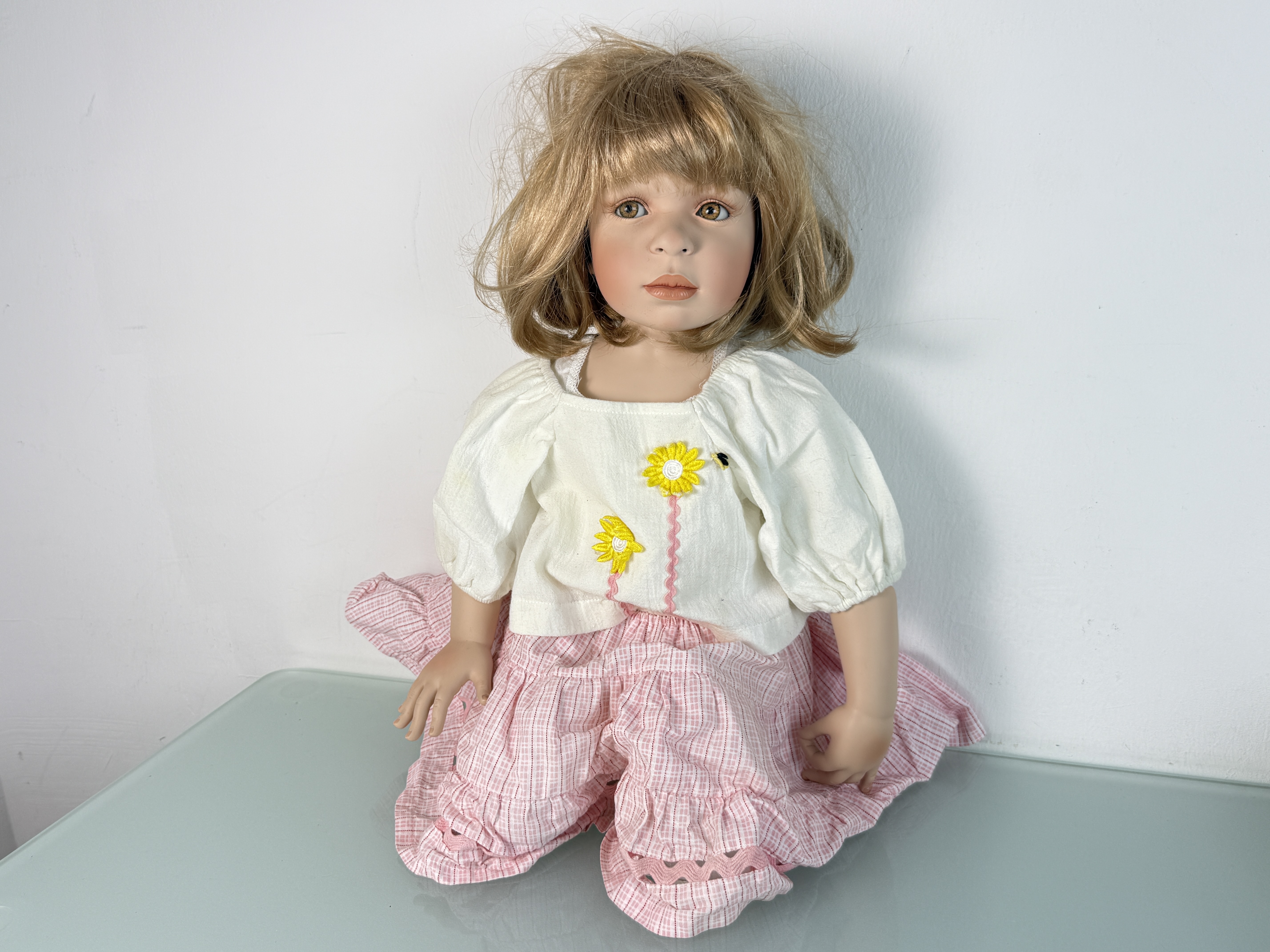Künstlerpuppe Pamela Erff Porzellan Puppe 45 cm. Top Zustand 