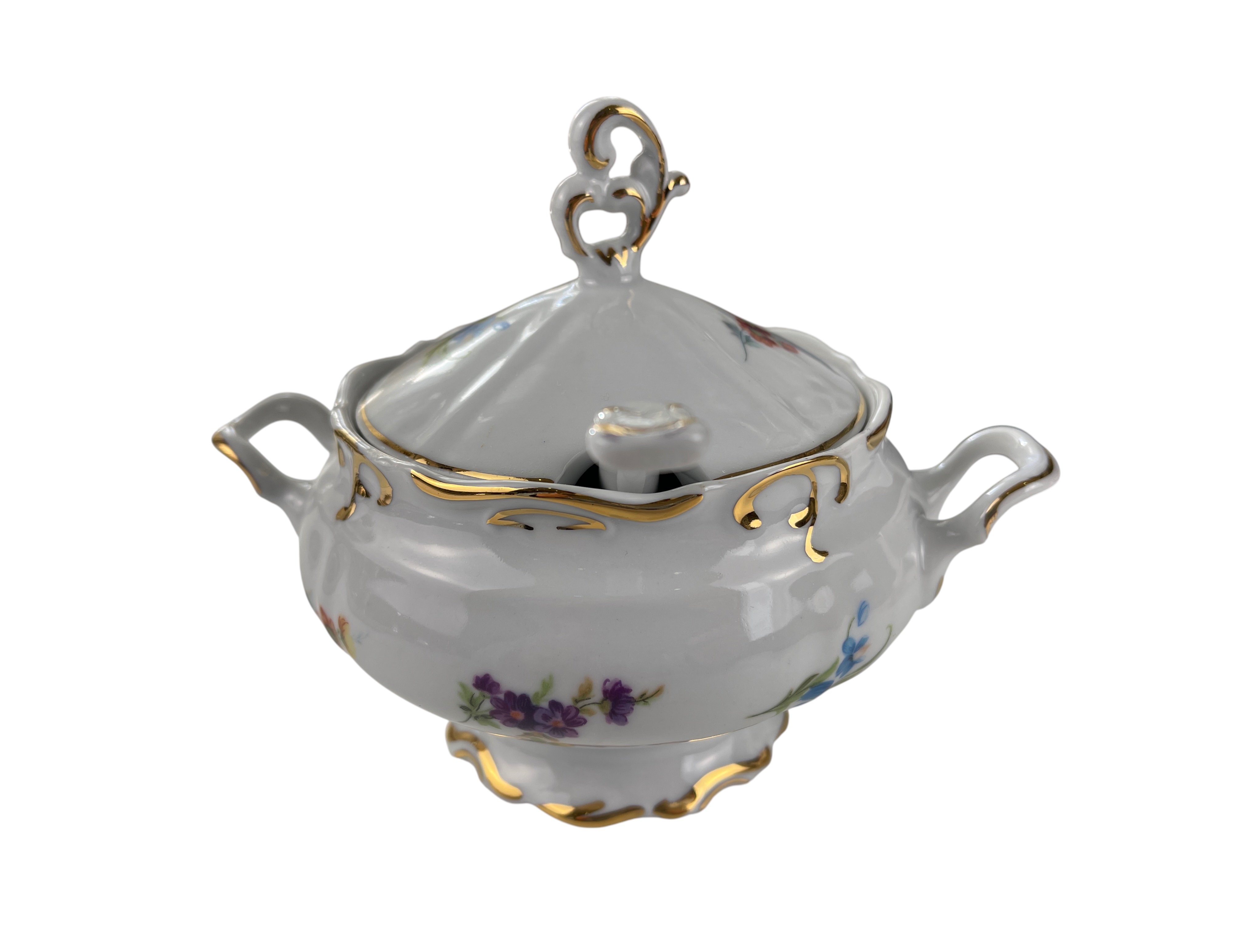 Cluj-Napoca Porzellan Deckeldose + Löffel 15 cm - Top Zustand