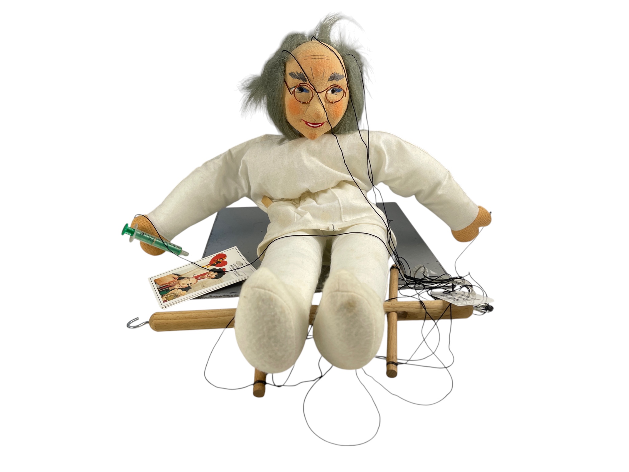 Sammlerpuppe Stoff  Marionette 47 cm  Zustand siehe Fotos