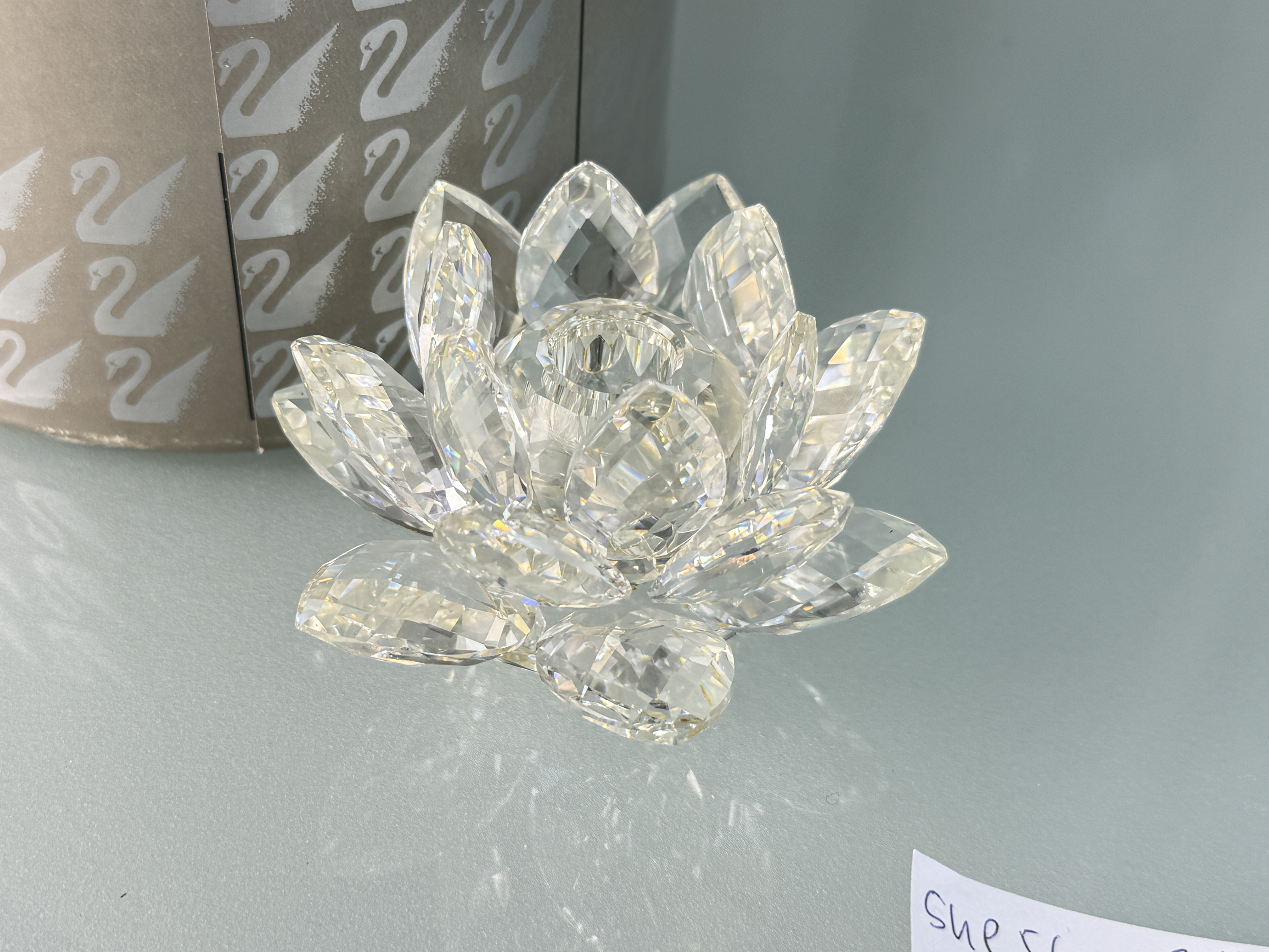  Swarovski Figur 10001 Seerose Kerzenständer 10 cm Ovp Zertifikat