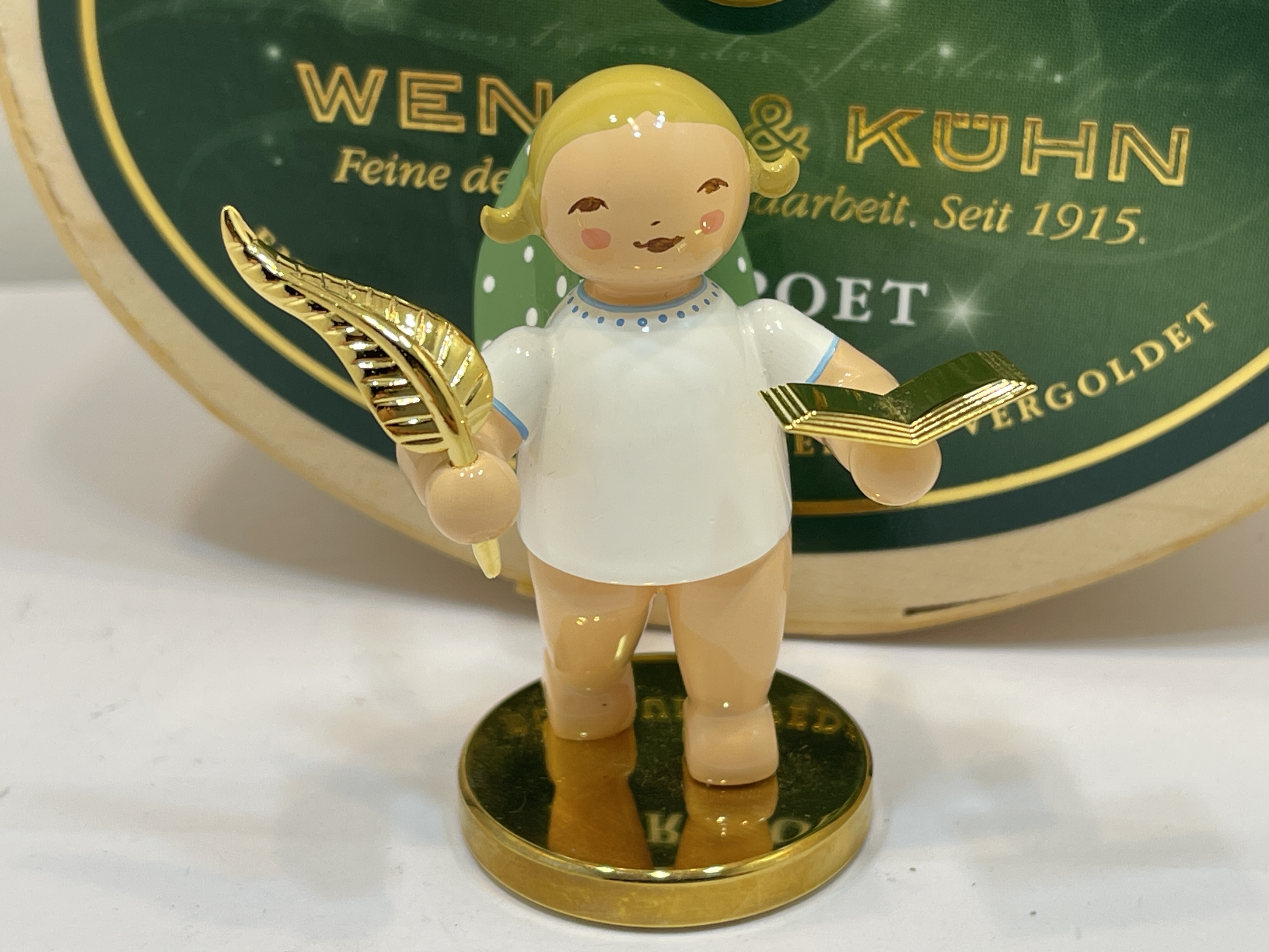 Wendt und Kühn Erzgebirge Figur Engel 6,5 cm. Limitiert 2013 + OVP - Top Zustand   