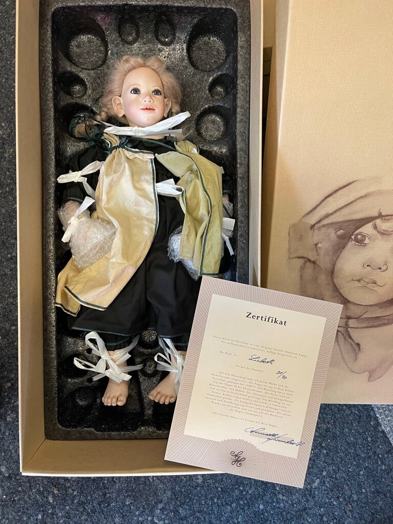 Annette Himstedt Porzellan Puppe Lisbeth 57 cm. Ltd. 31/90. Top Zustand 