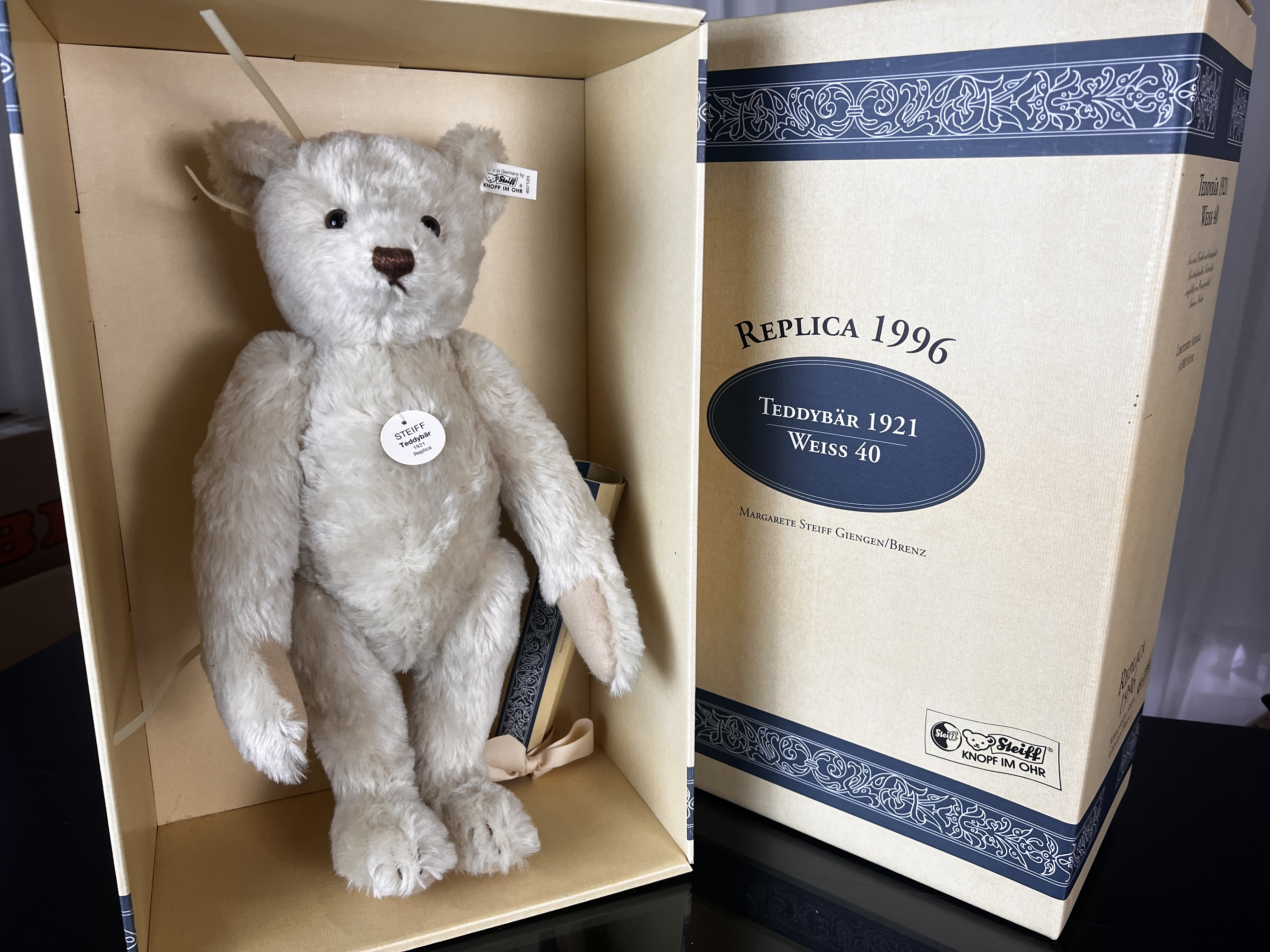  Steiff Tier 407123 Teddy 1921 TeddyBär 40 cm mit Ovp. Top Zustand   