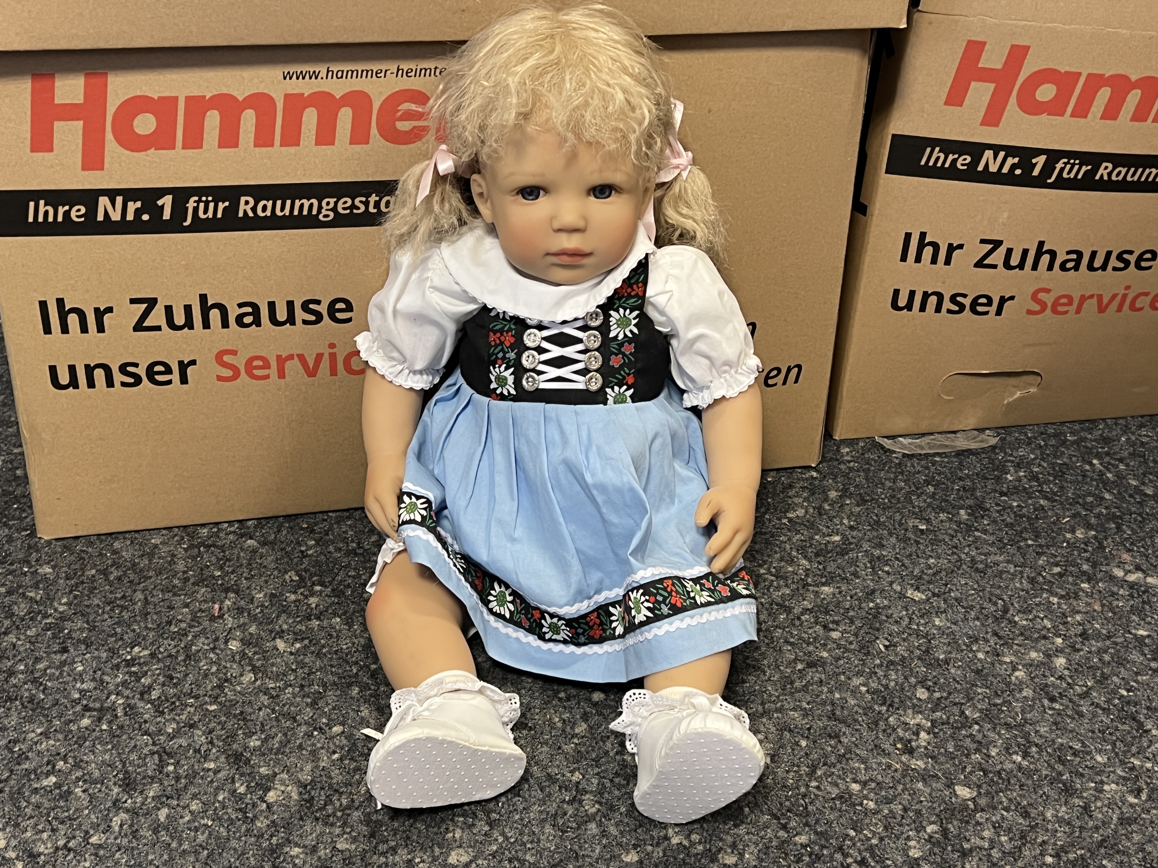 Doris Stannat Vinyl Puppe 62 cm - Top Zustand 