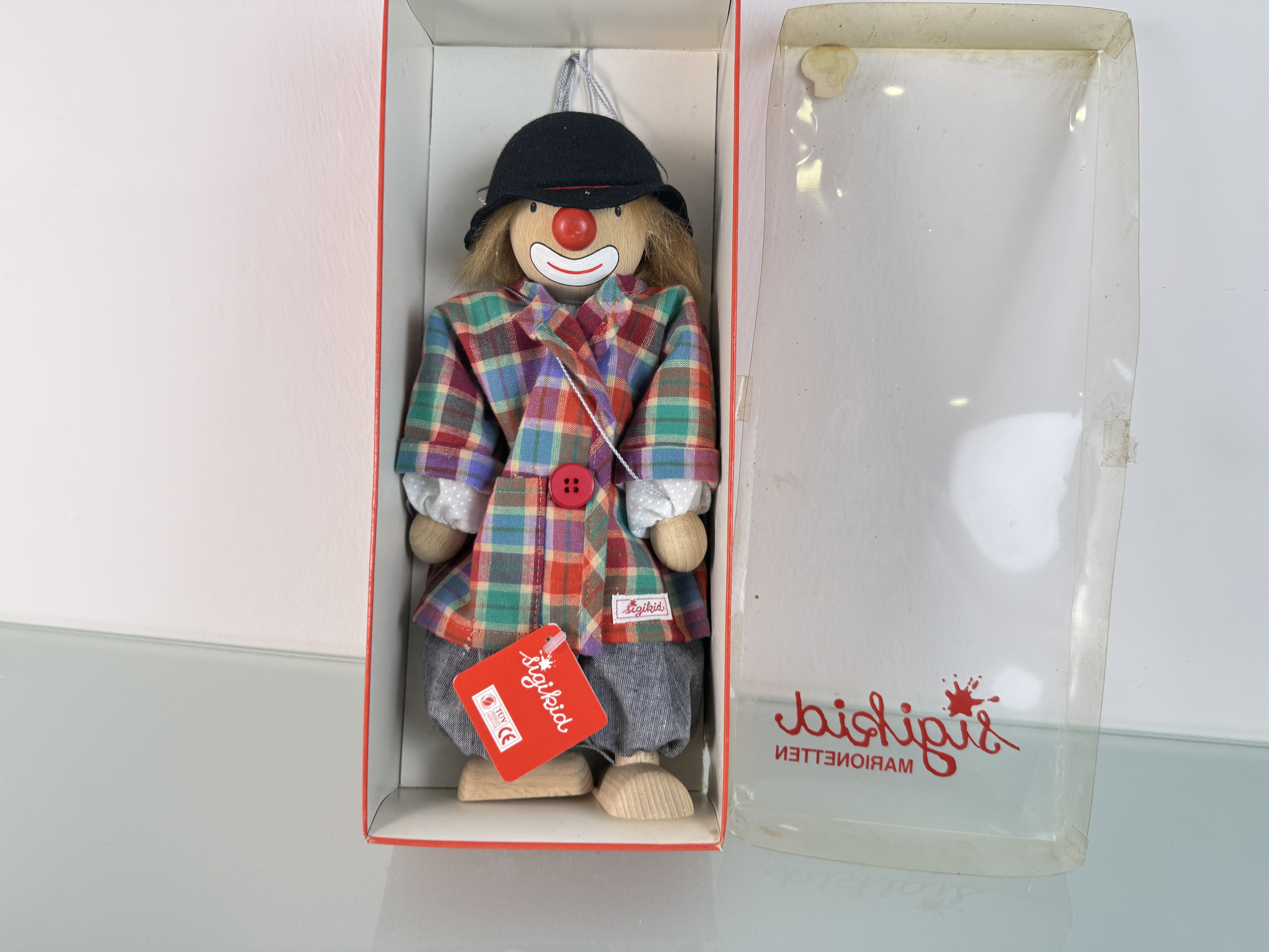 Künstlerpuppe Sigikid Marionette Vinyl Puppe 30 cm. Top Zustand   