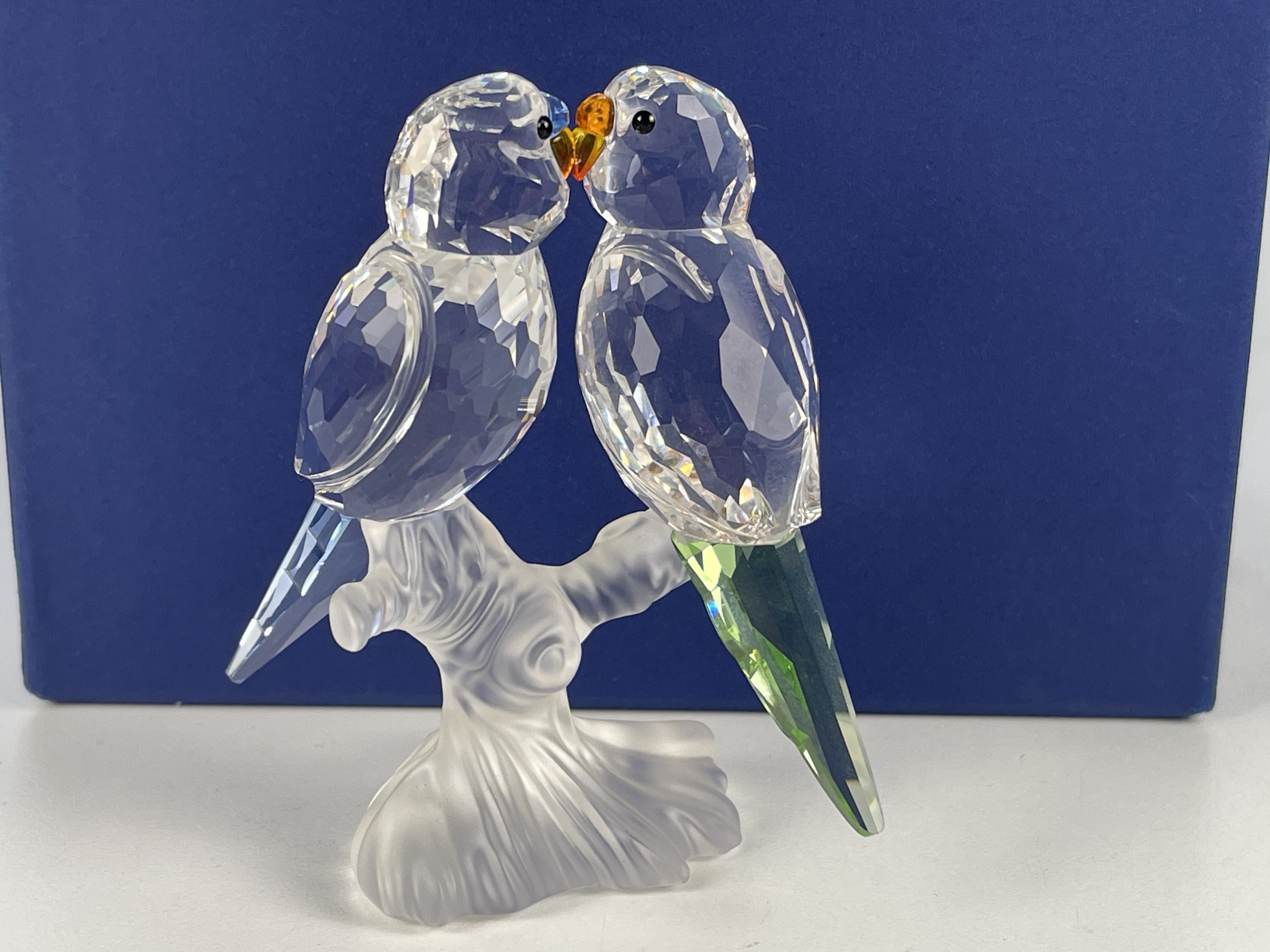 Swarovski Figur 680627 Wellensittiche 8,3 cm Kiste. Top Zustand 