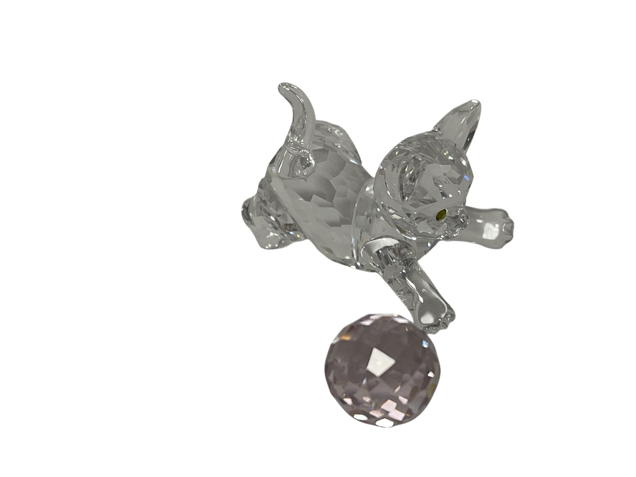  Swarovski Figur 631857 Katze Rosa Ball 5 cm Top Zustand   