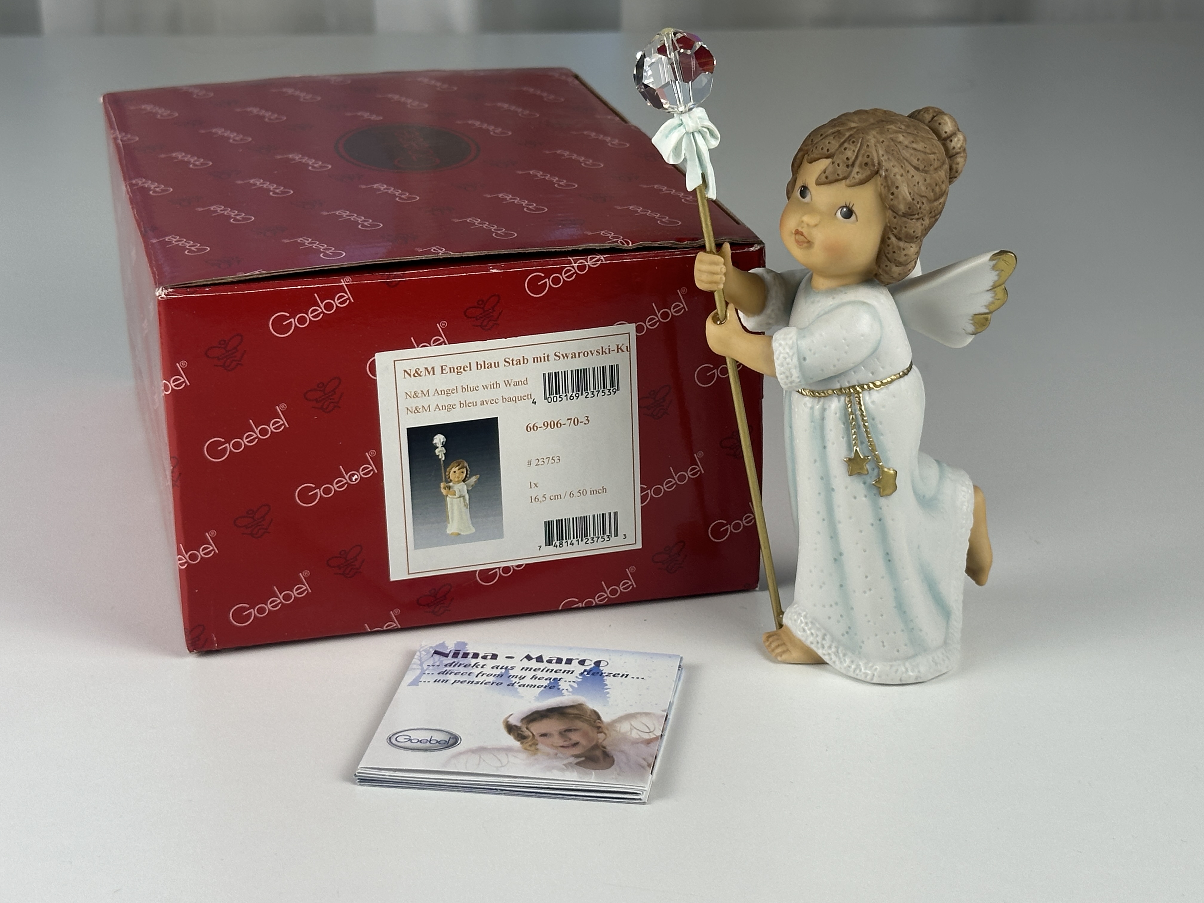  Goebel Figur Nina Marco 66 906 Engel mit Swarovski Kugel 16,5 cm - 1 Wahl. Mit OVP in Top Zustand