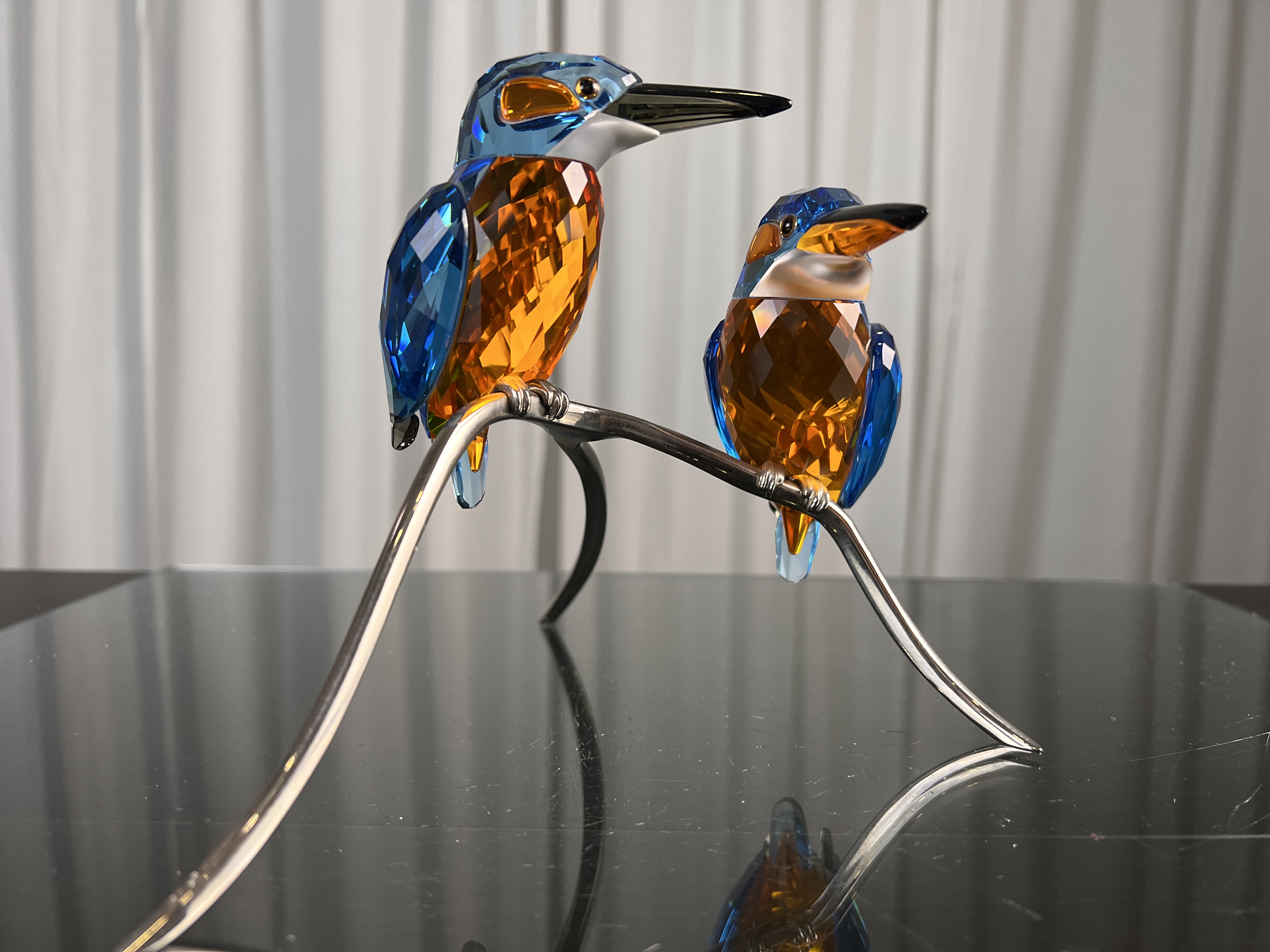 Swarovski Figur 945090 Eisvögel 18,5 x 15,5 cm. Top Zustand 