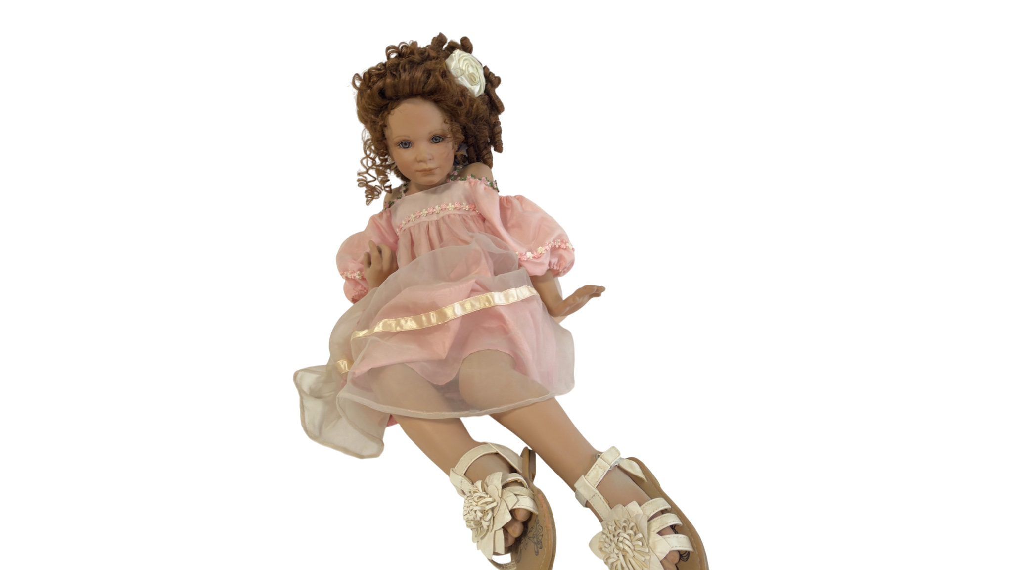 Künstlerpuppe Susan Lippl Porzellan Puppe 77 cm Top Zustand