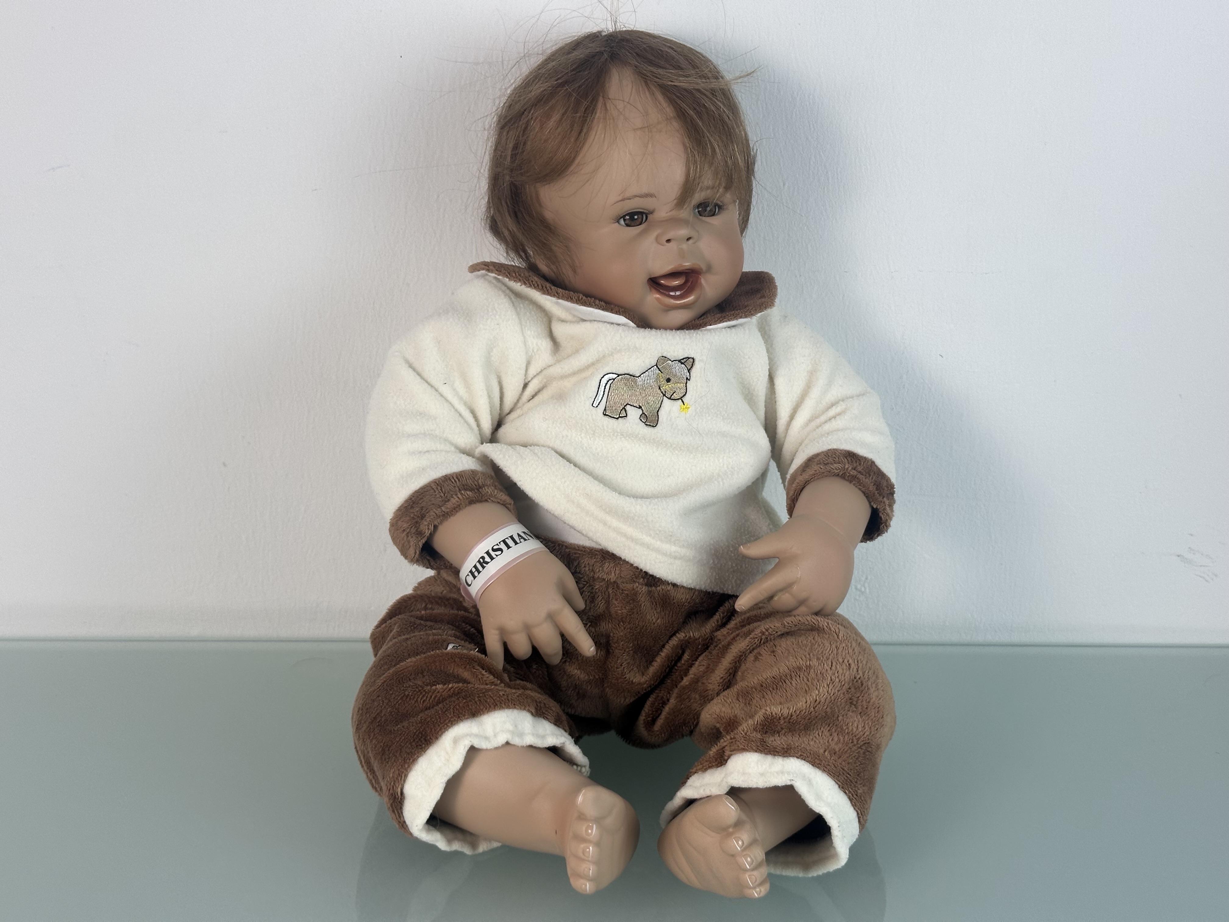 Künstlerpuppe Inge Tenbusch Porzellan Puppe 60 cm. Top Zustand. 