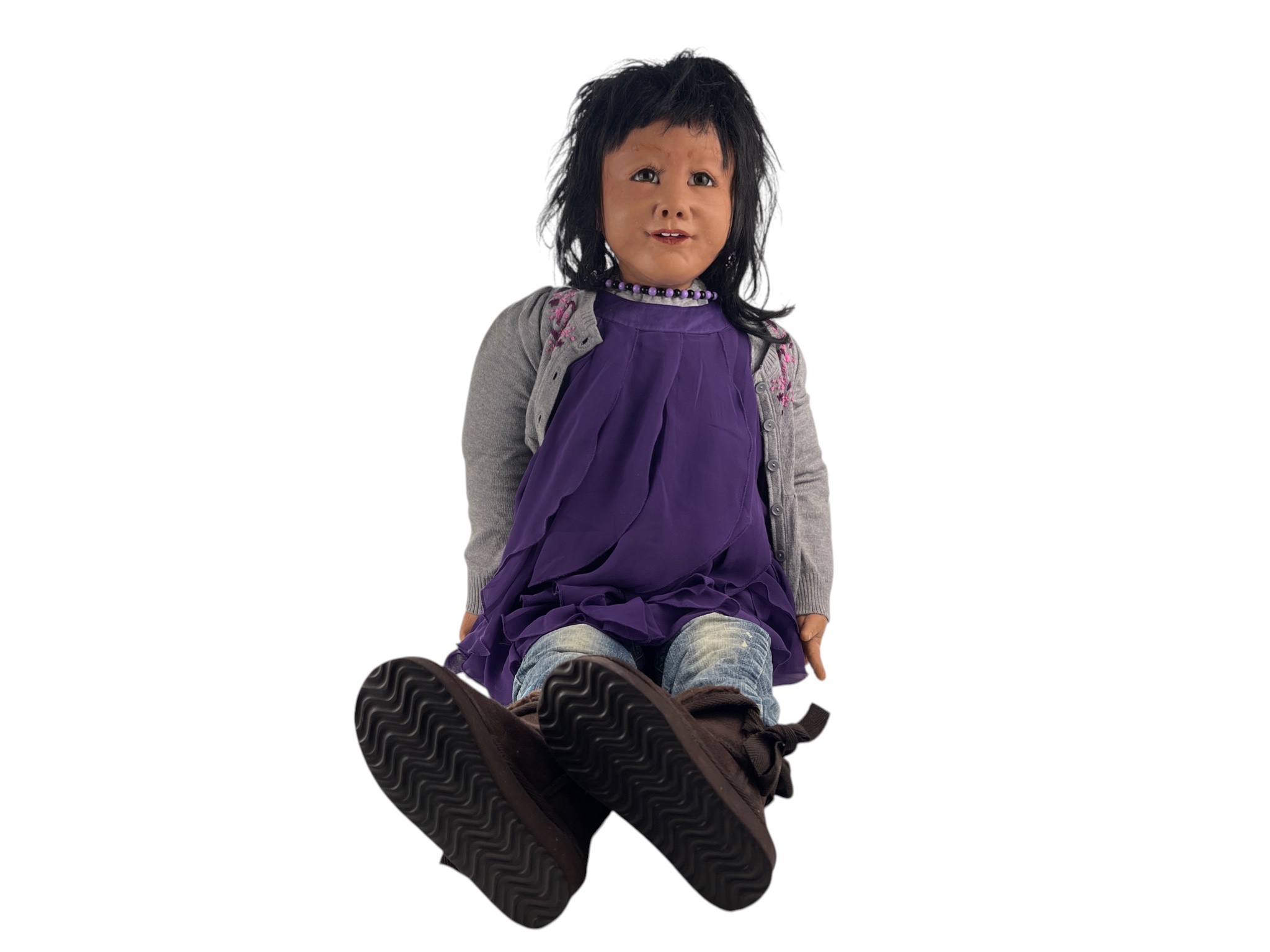 Künstlerpuppe Ruth Schäfer Resin Puppe 93 cm. Zustand siehe Fotos 