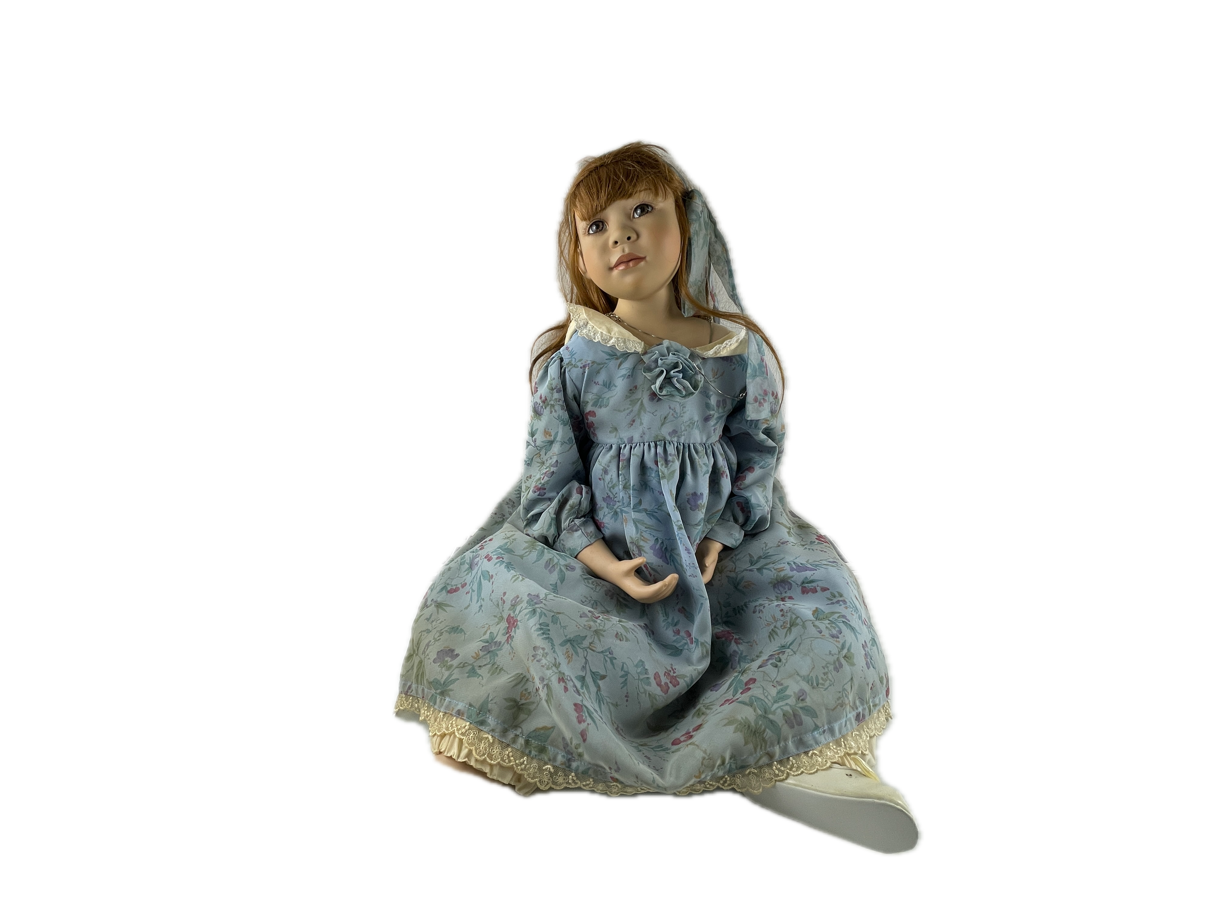 Christine Orange  Porzellan Künstlerpuppe Puppe 84 cm. Raucherhaushalt Schmutzig 