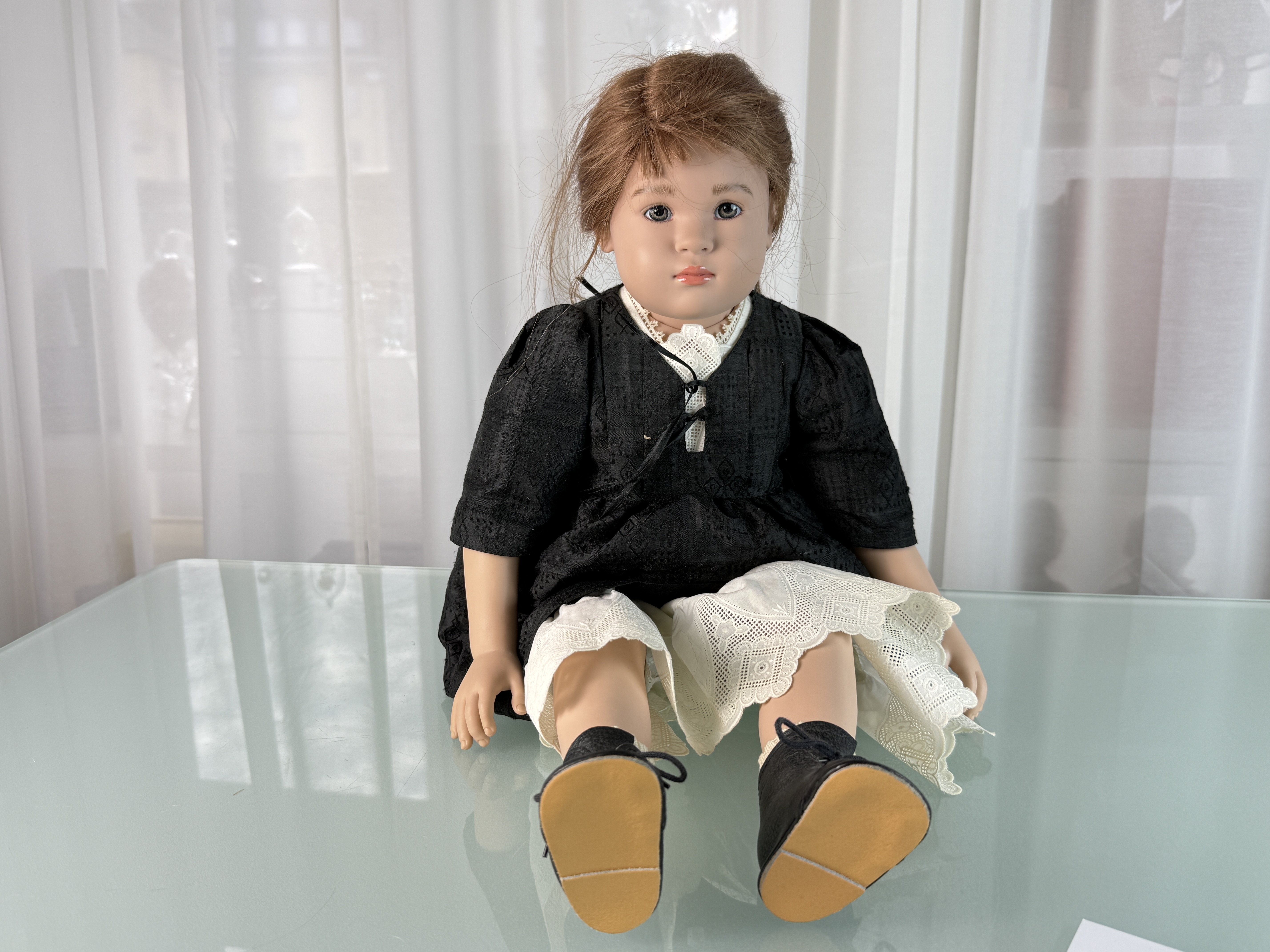 Künstlerpuppe Sigikid Sabine Esche Vinyl Puppe 60 cm. Top Zustand  