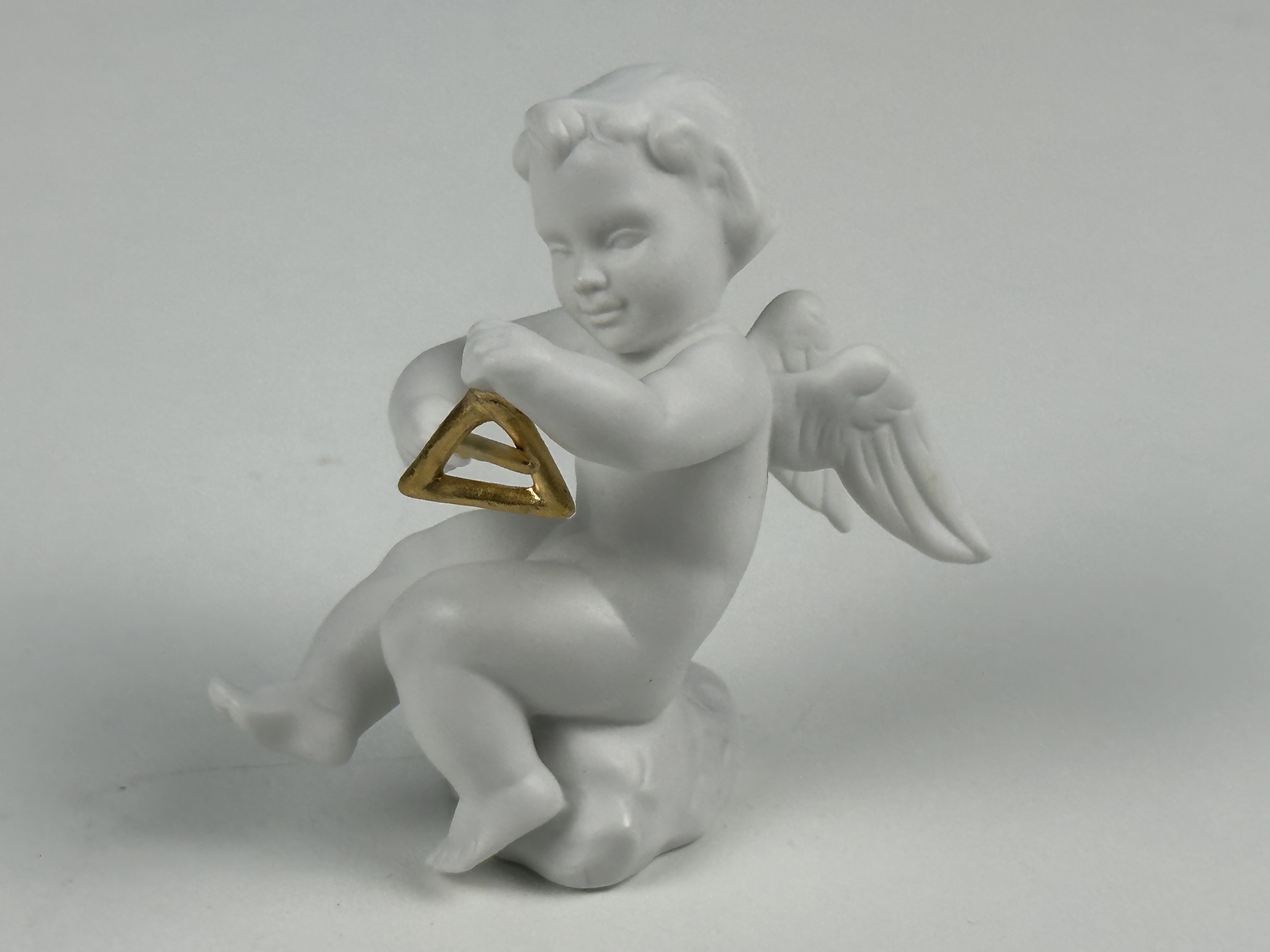  Hutschenreuther Figur "Engelskonzert" Engel mit Triangel 7 cm. Top Zustand