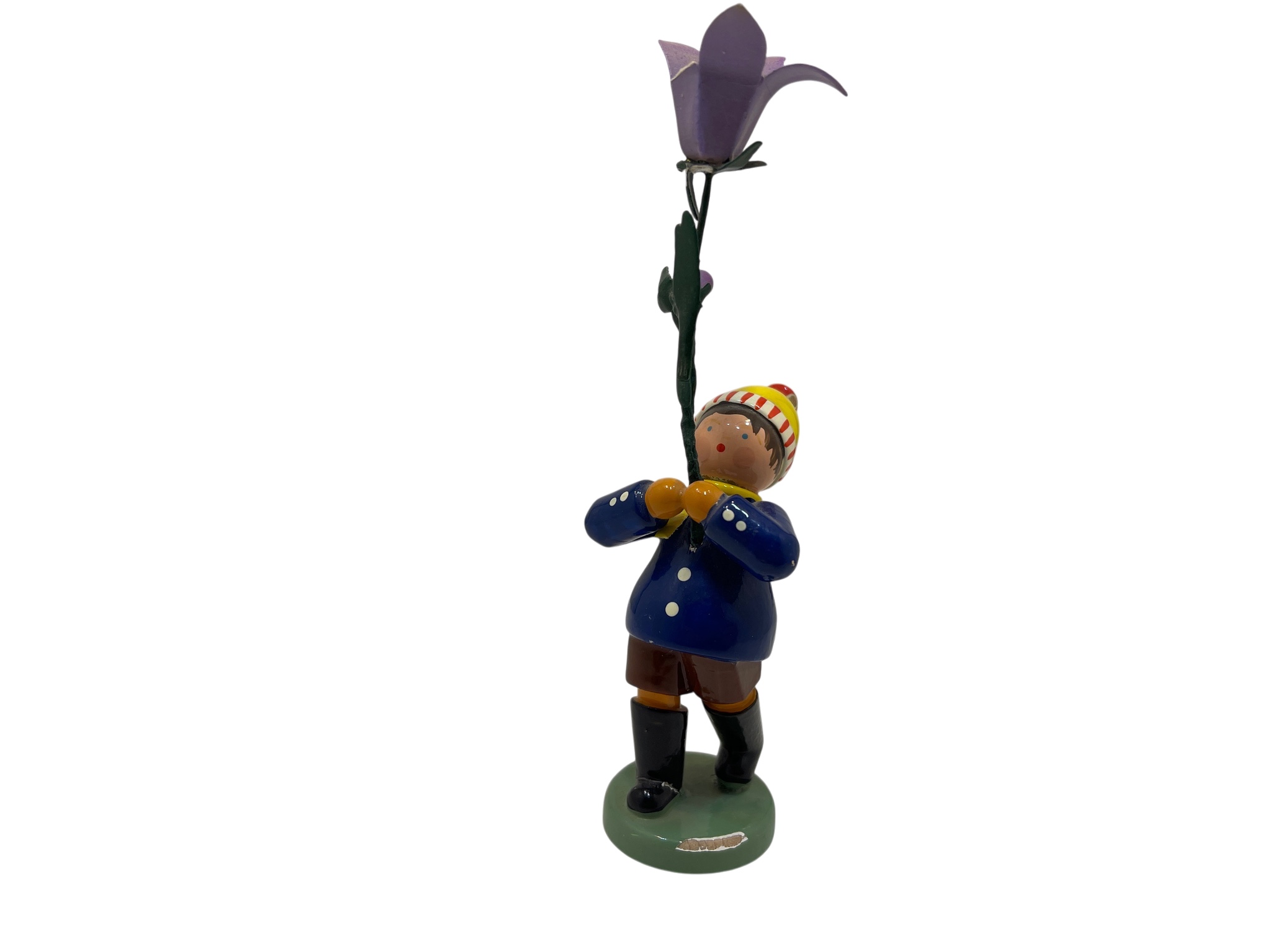 Erzgebirge Figur Sammler Holz Figur Blumenkind 12 cm. Zustand siehe Fotos   