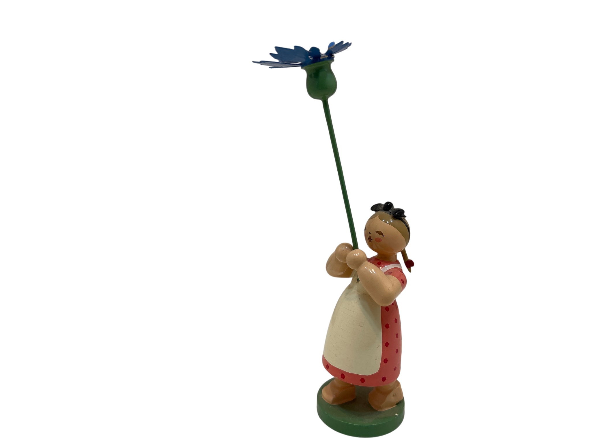 Erzgebirge Figur Sammler Holz Figur Blumenkind 12,5 cm. Zustand siehe Fotos   