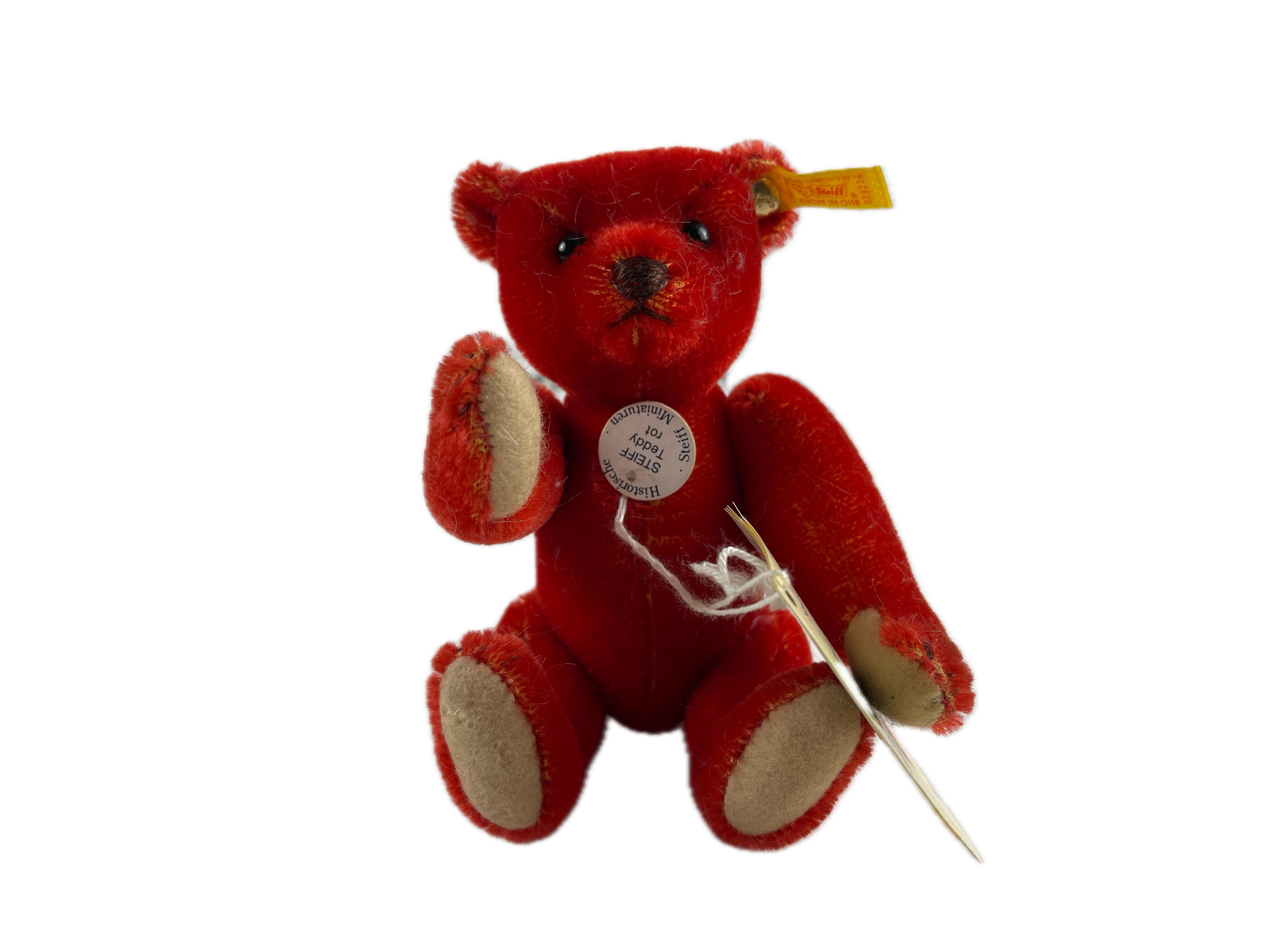 Steiff Tier Teddy Bär 029226 Historische Miniaturen Rot 16 cm Top Zustand. 