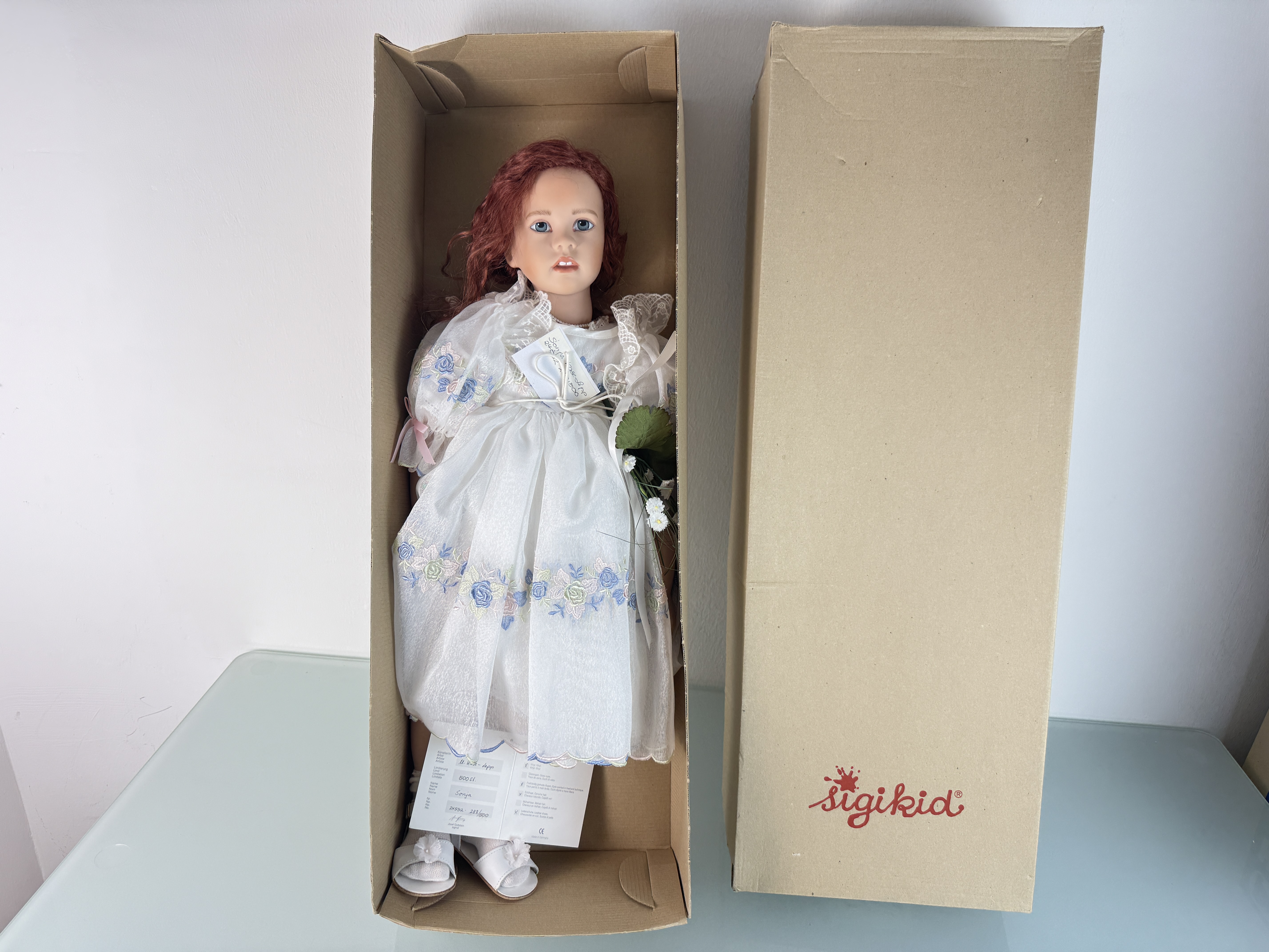 Künstlerpuppe Sigikid Vinyl Ute Kase Lepp Puppe 65 cm. Top Zustand   