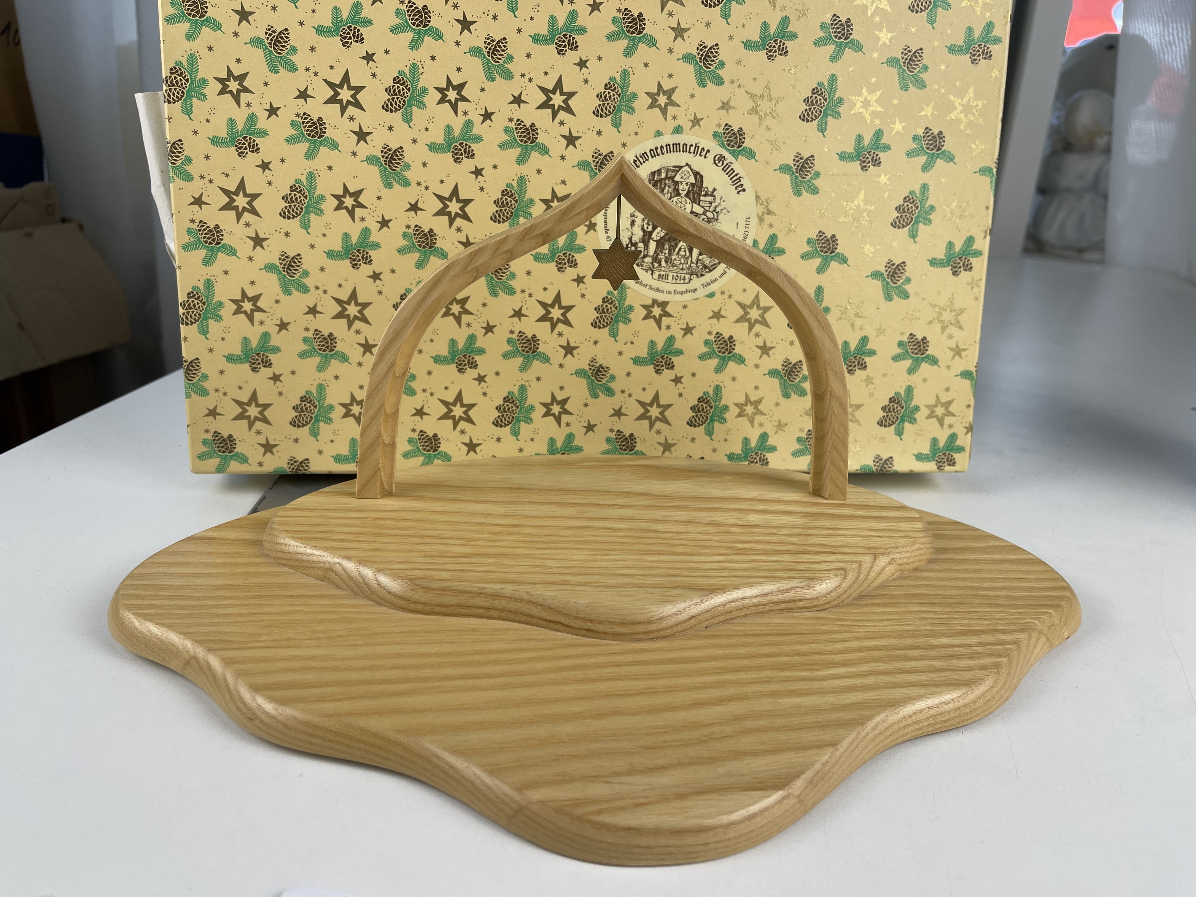 Erzgebirge Blank Figur  Podest Sockel Wolke  31 x 24 x 16,5 cm. Top Zustand OVP  