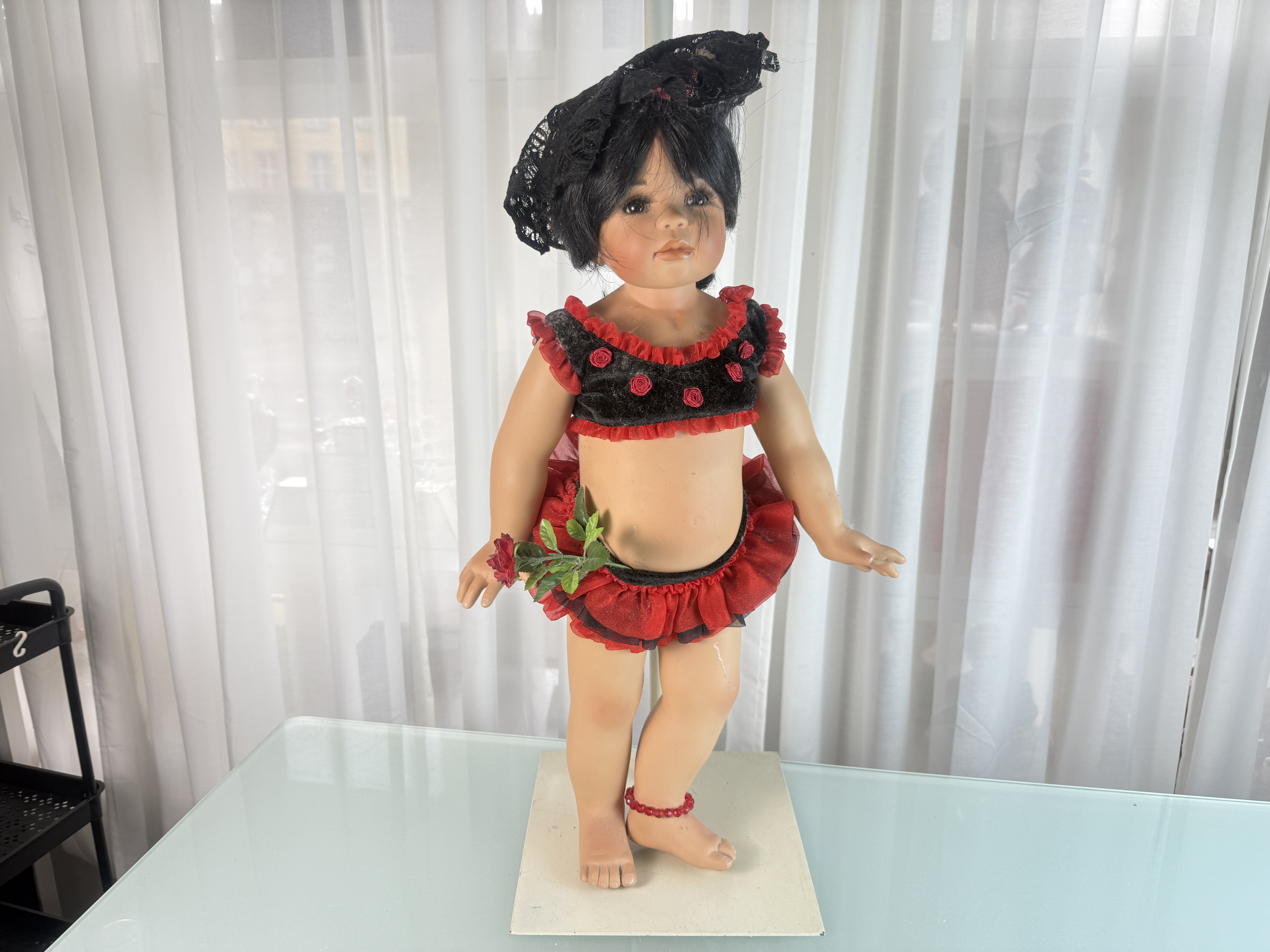 Monika Levenig Künstlerpuppe Porzellan Puppe 62 cm. Top Zustand   
