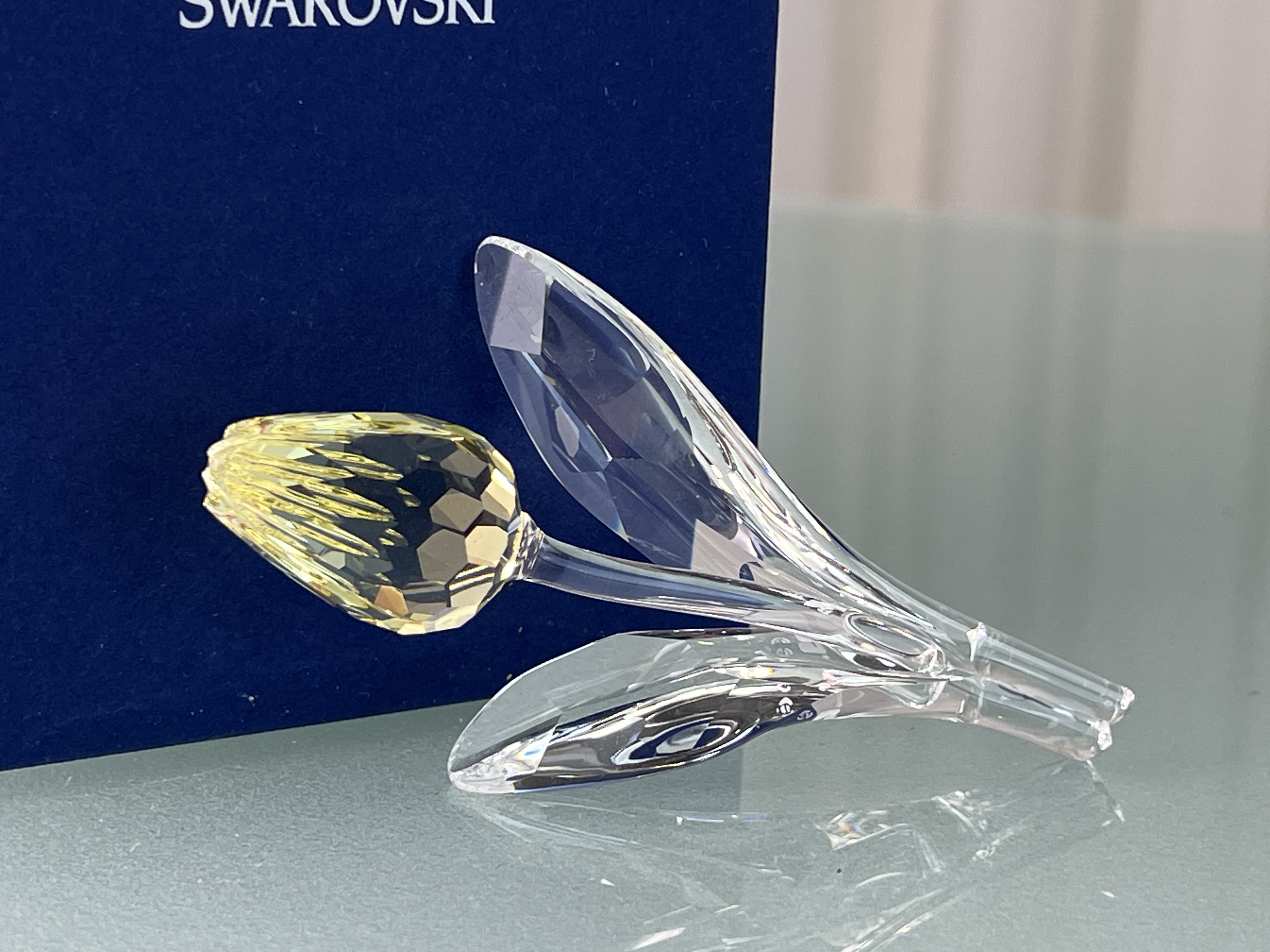  Swarovski Figur Große Tulpe Gelb 9 cm. - mit Ovp - Top Zustand 