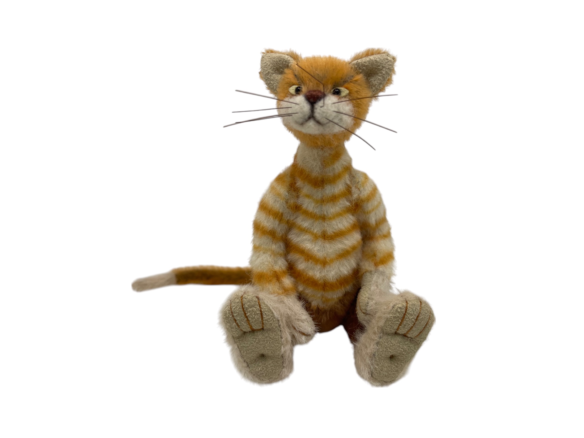 Künstler Stofftier Katze 13 cm. - Top Zustand.      