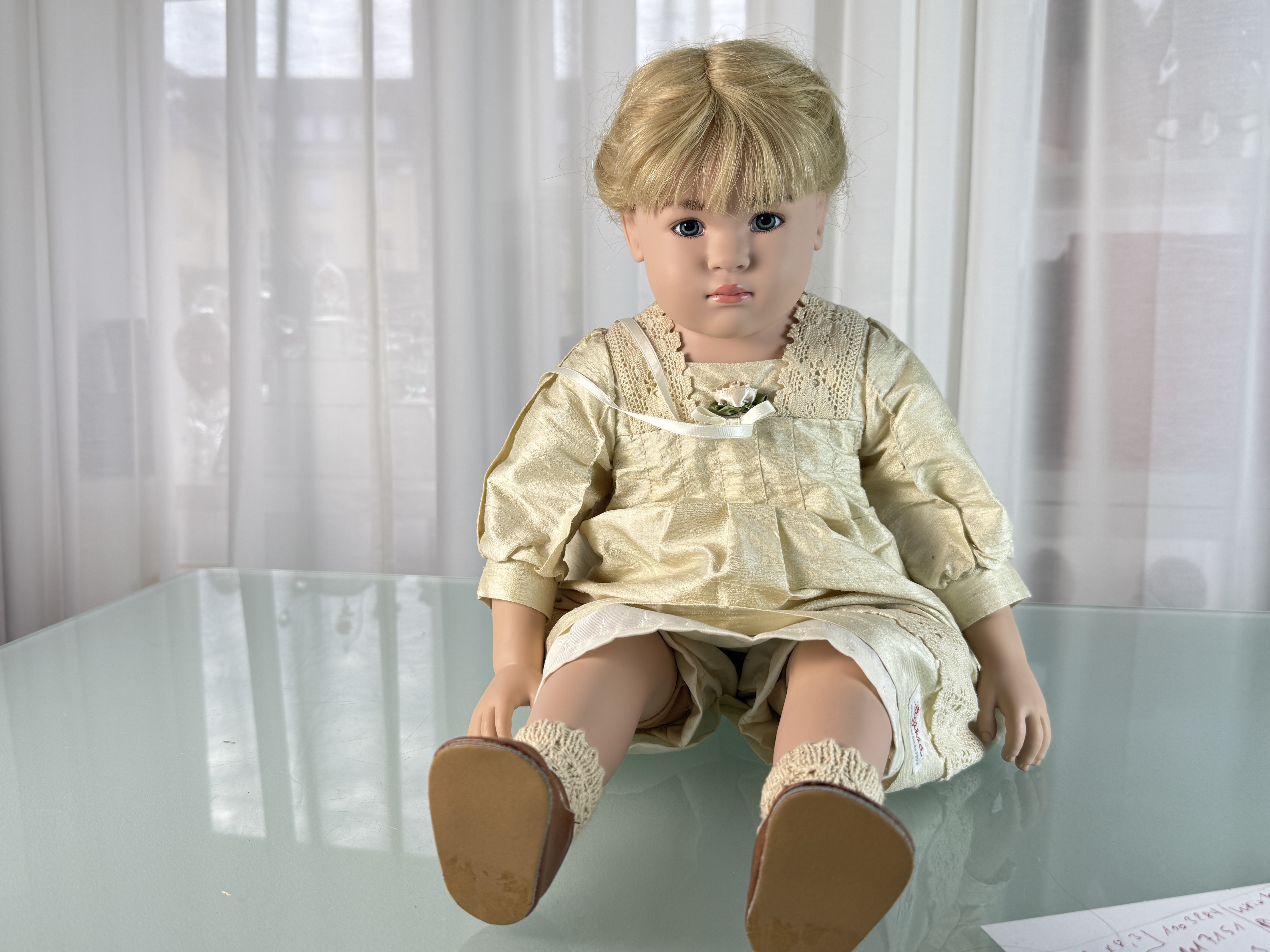 Künstlerpuppe Sigikid Sabine Esche Vinyl Puppe 60 cm. Top Zustand  