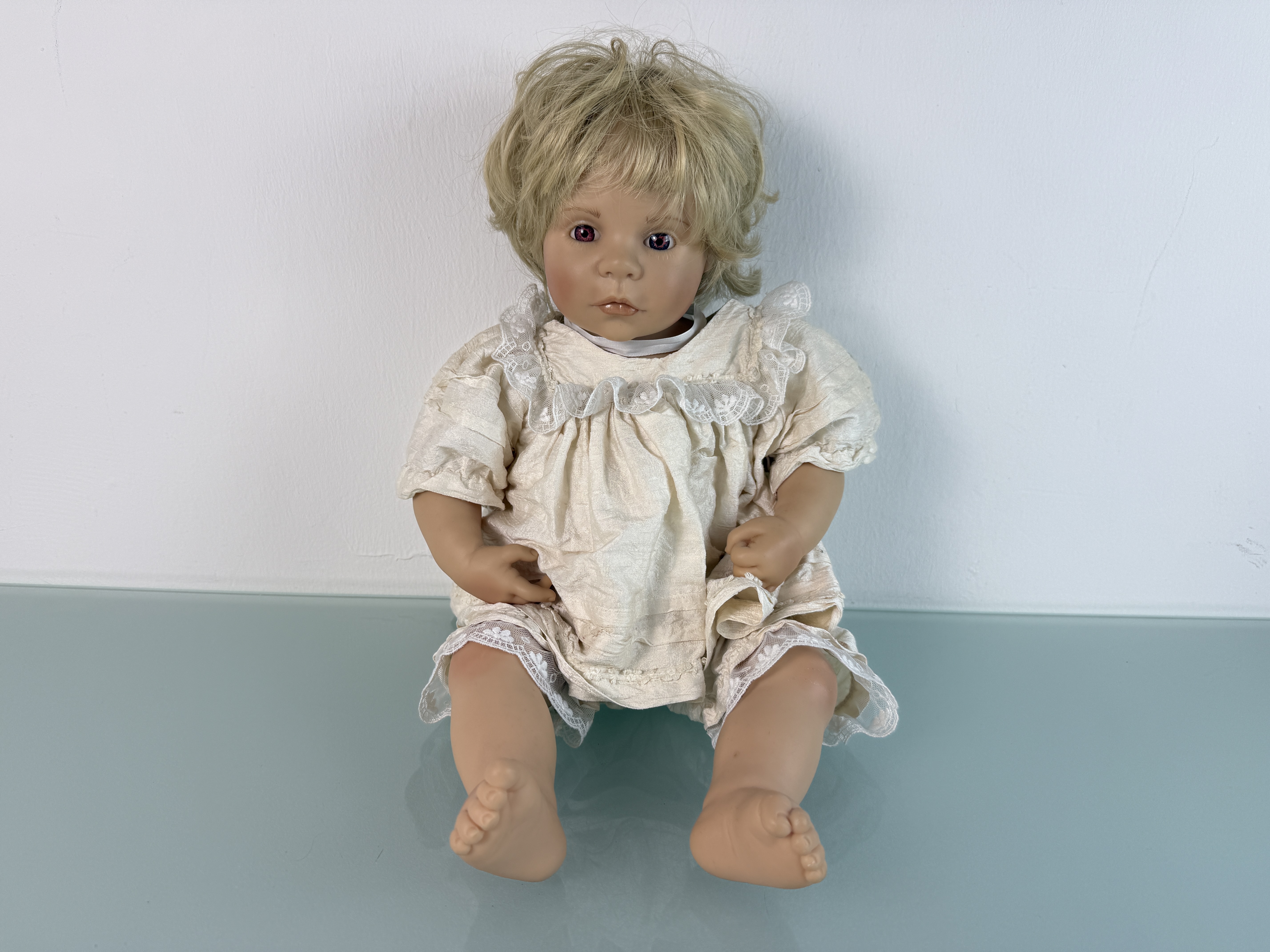 Künstlerpuppe Zapf Puppe Vinyl Puppe 52 cm. Top Zustand   