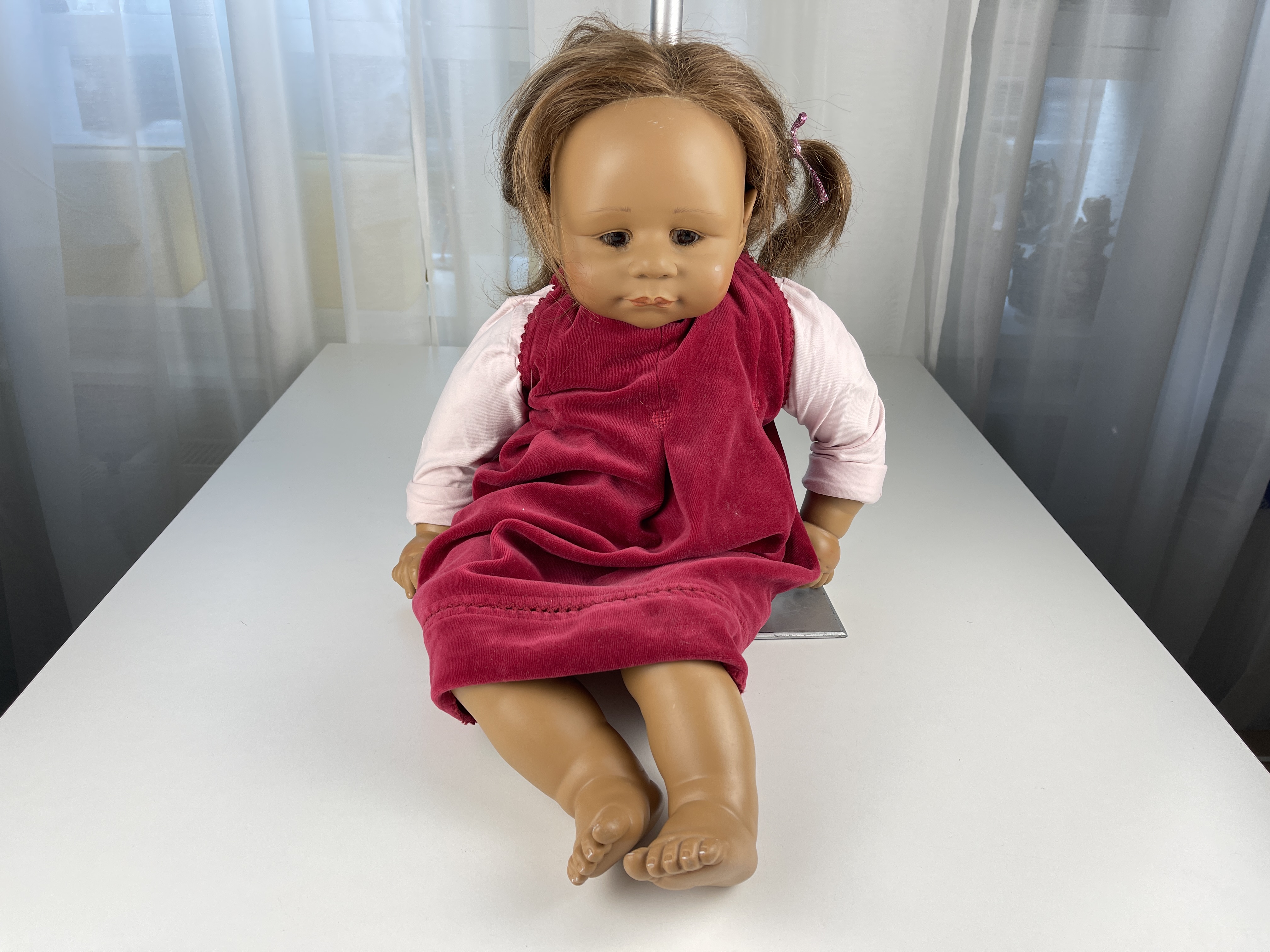 Künstlerpuppe Schildkröt Puppe Brigitte Leman Vinyl 60 cm. Top Zustand.  