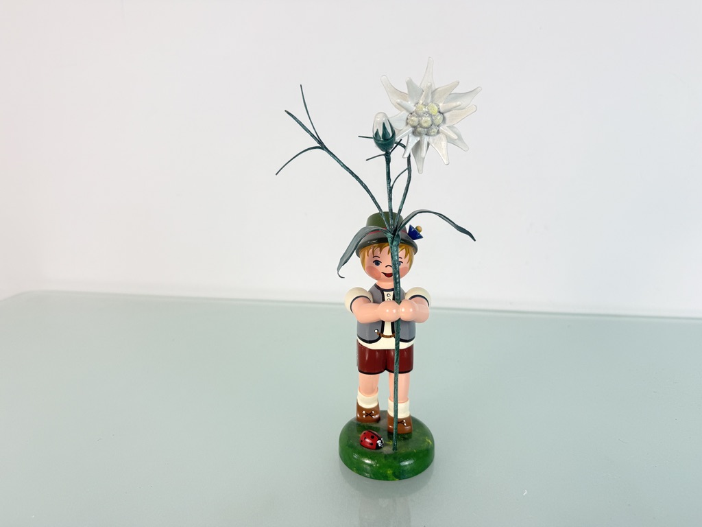 Erzgebirge Figur Hubrig Sammler Blumenkind Holzfigur 23 cm. Top Zustand  siehe Fotos 