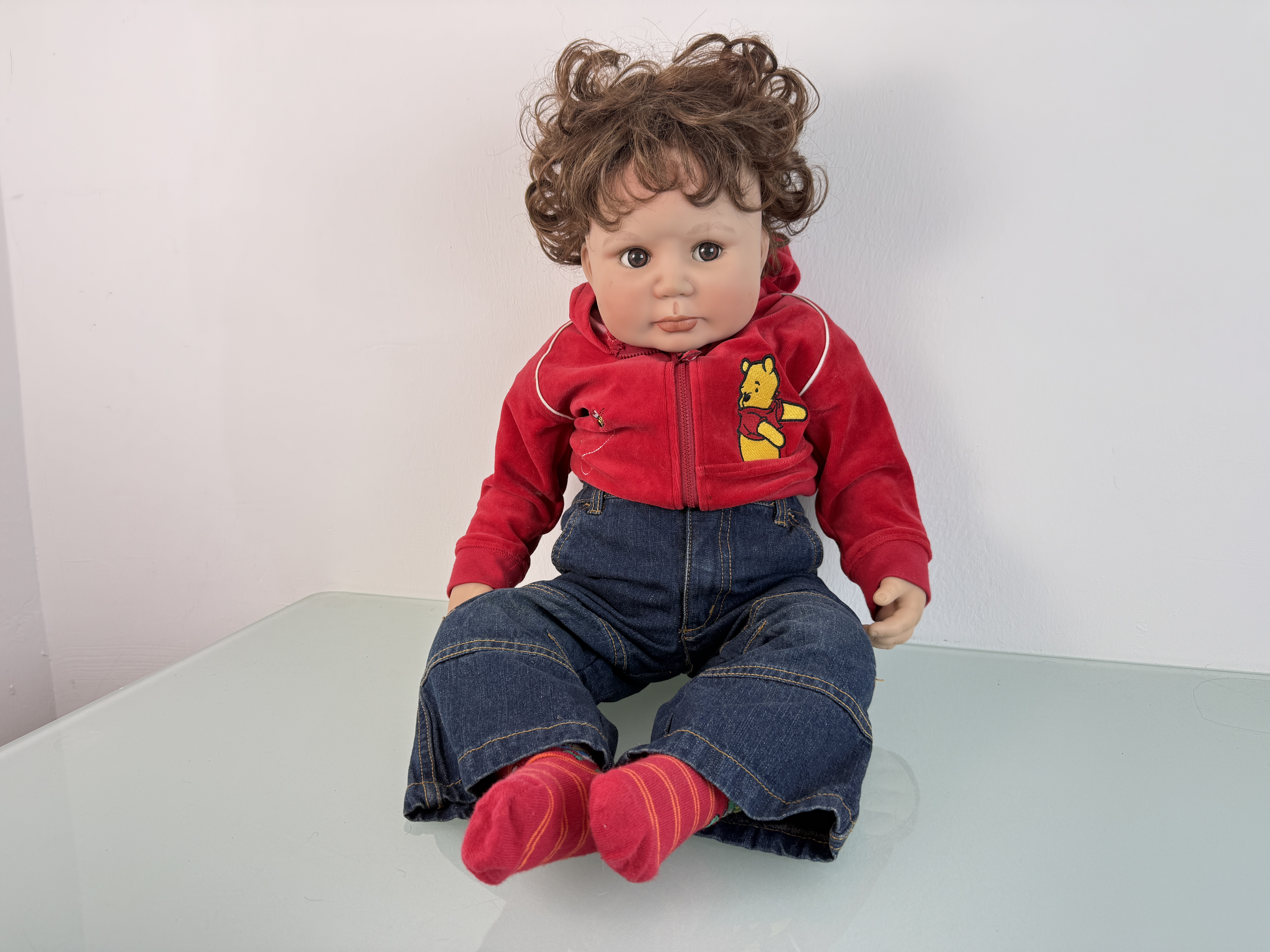 Künstlerpuppe Puppe Monika Peter Leicht Vinyl Puppe 78 cm. Top Zustand 