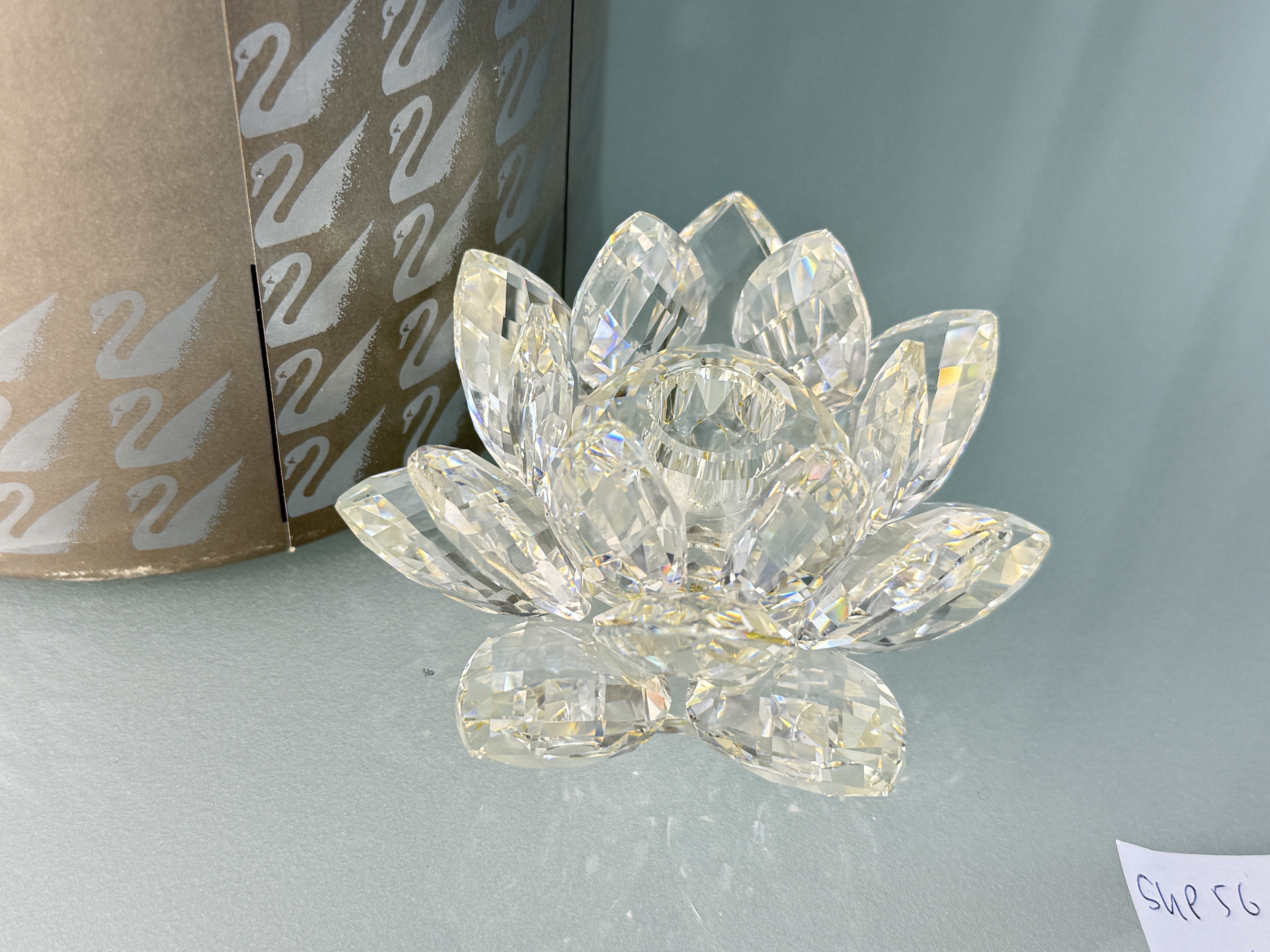  Swarovski Figur 10001 Seerose Kerzenständer 10 cm Ovp Zertifikat