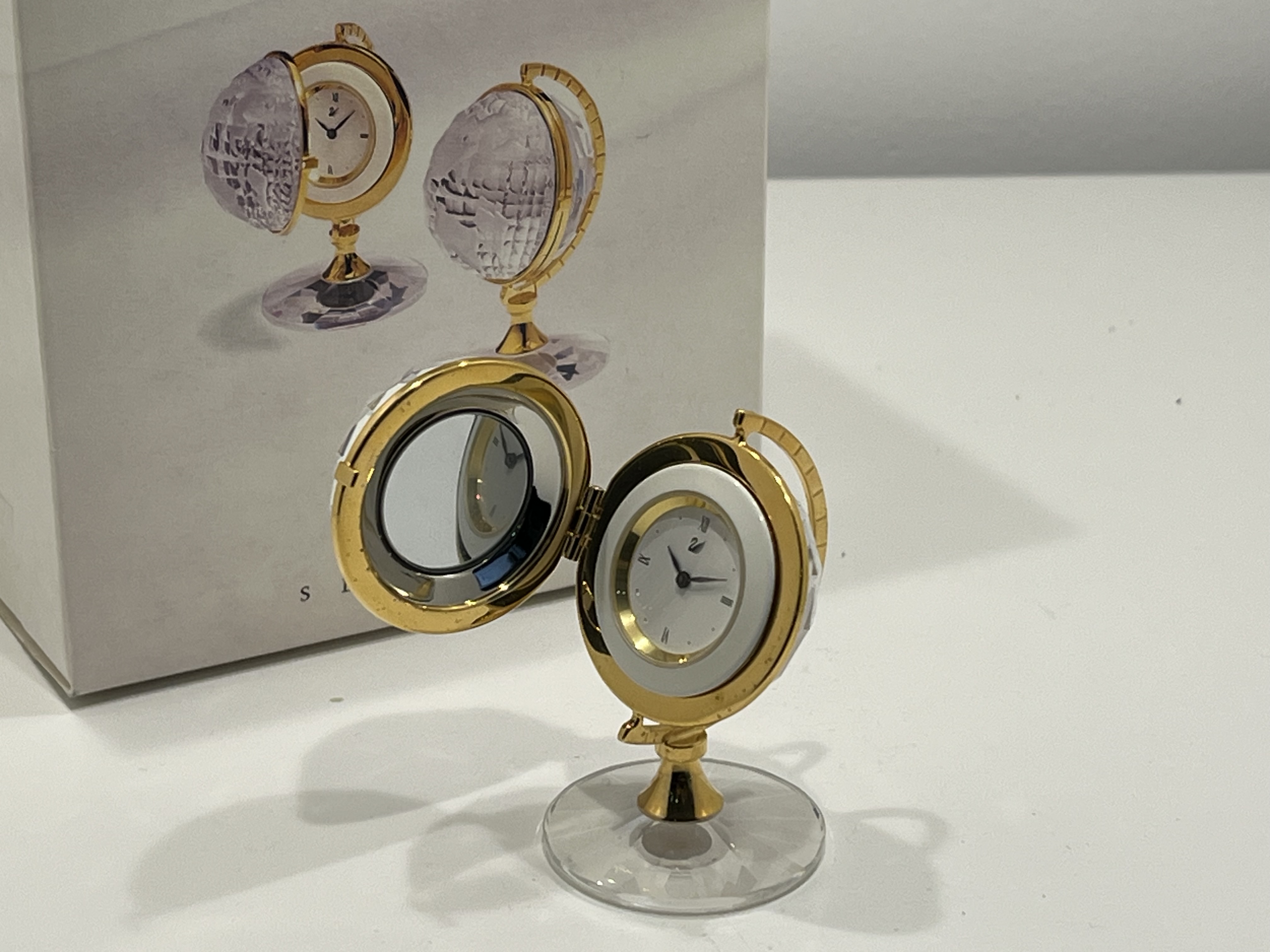Swarovski Figur 210826 Crystal Memories Globus Uhr 5,5 cm + OPV & Zertifikat . Top Zustand  