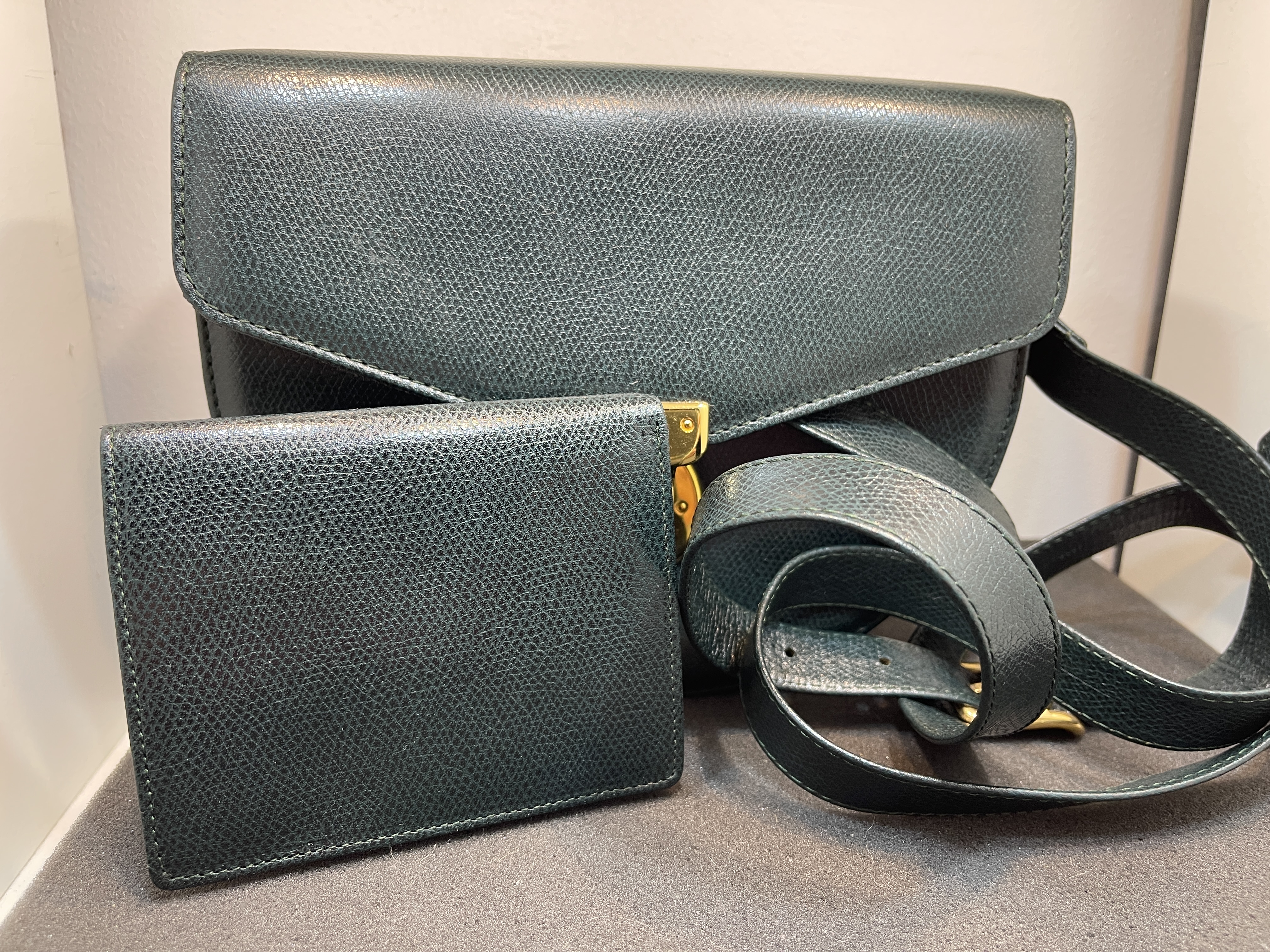 Jerome Leplat Damen Handtasche 17 x 20 cm + Portmonee  10 x 11 cm - Top Zustand 