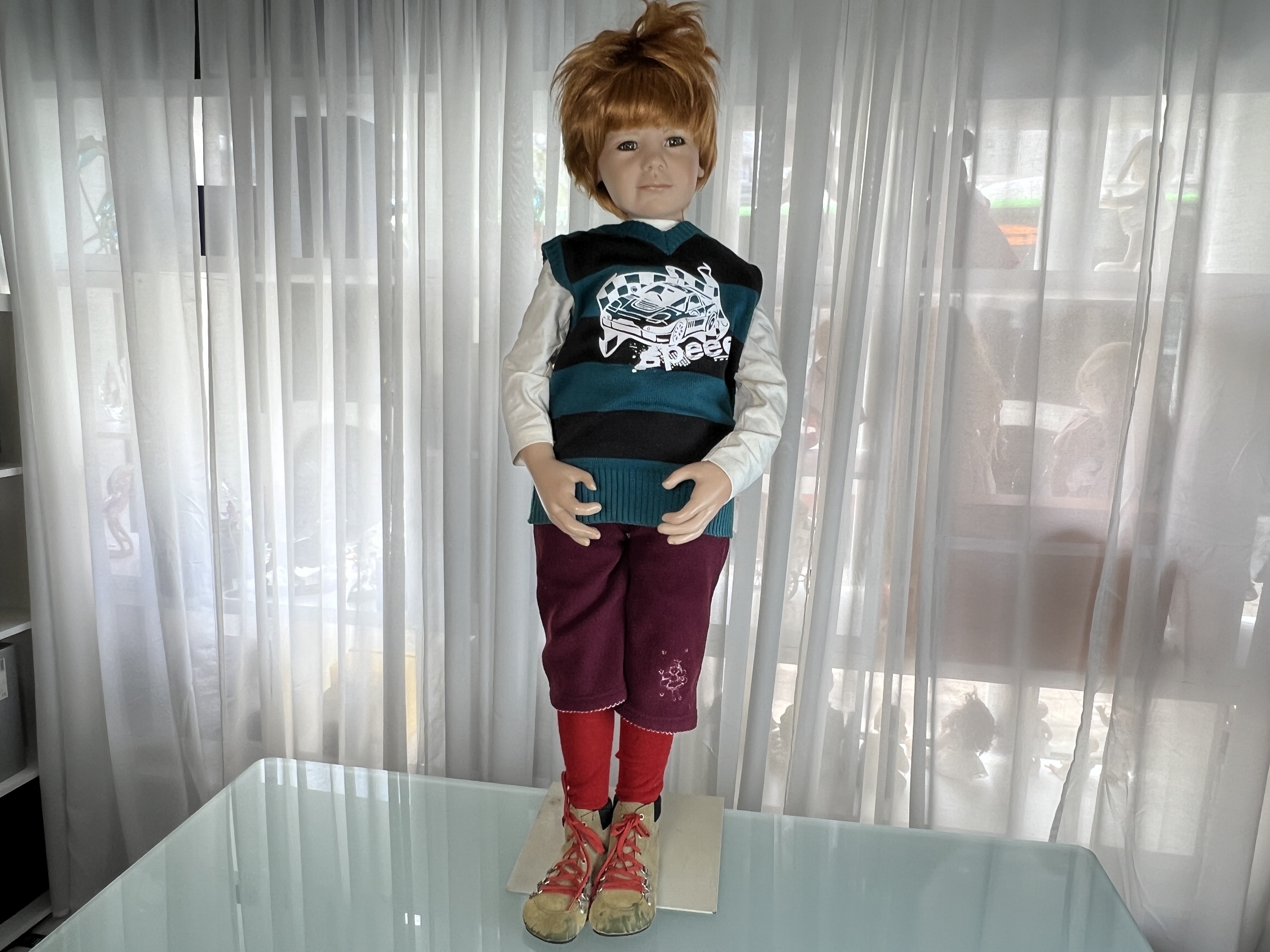 Künstlerpuppe Susan Lippl Vinyl Puppe 97 cm. Guter Zustand siehe Fotos 