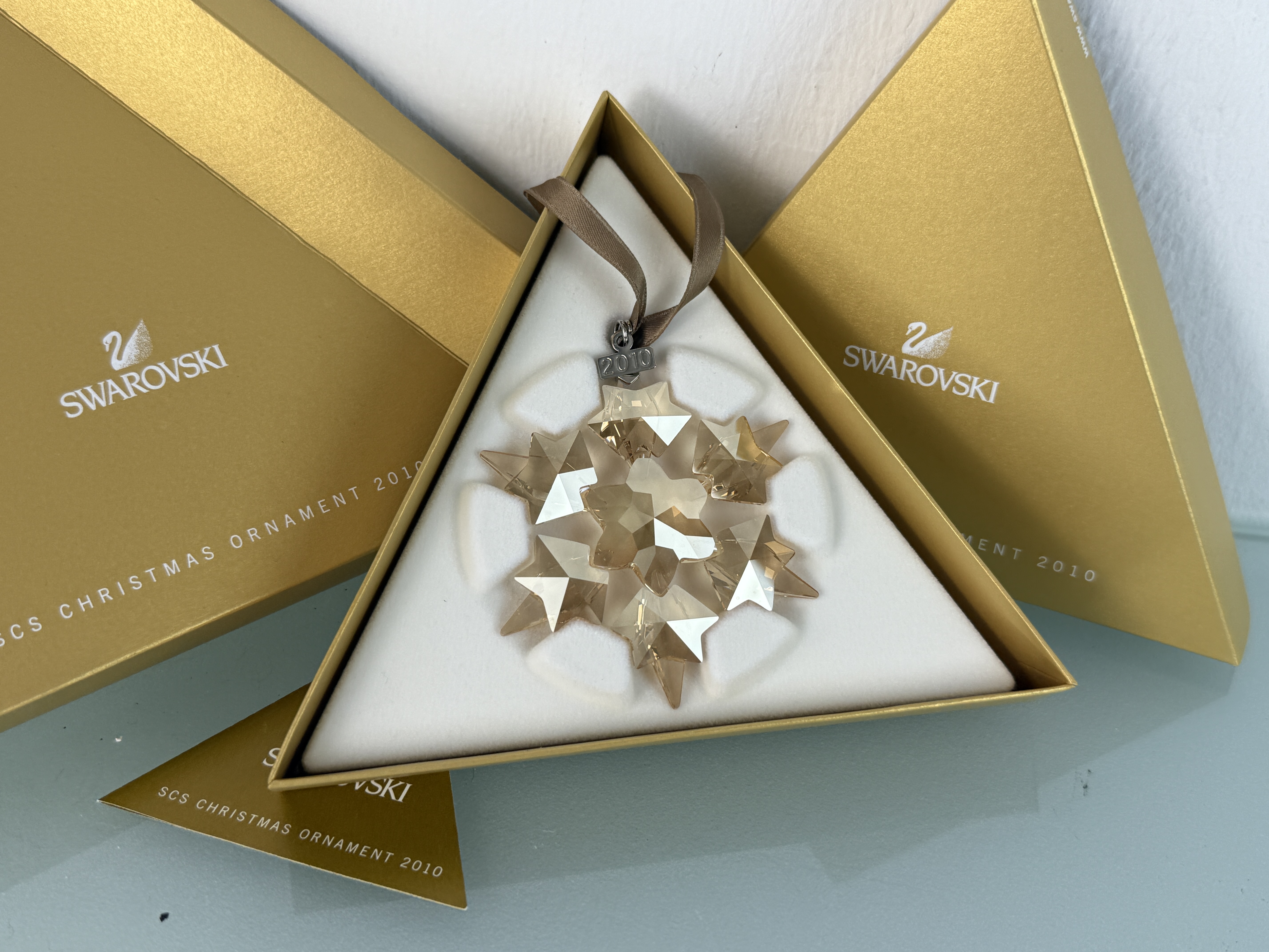 Swarovski Figur 1054560 Weihnachtsstern 2010 Gold Groß 7,8 cm Ovp Zertifikat Top Zustand 