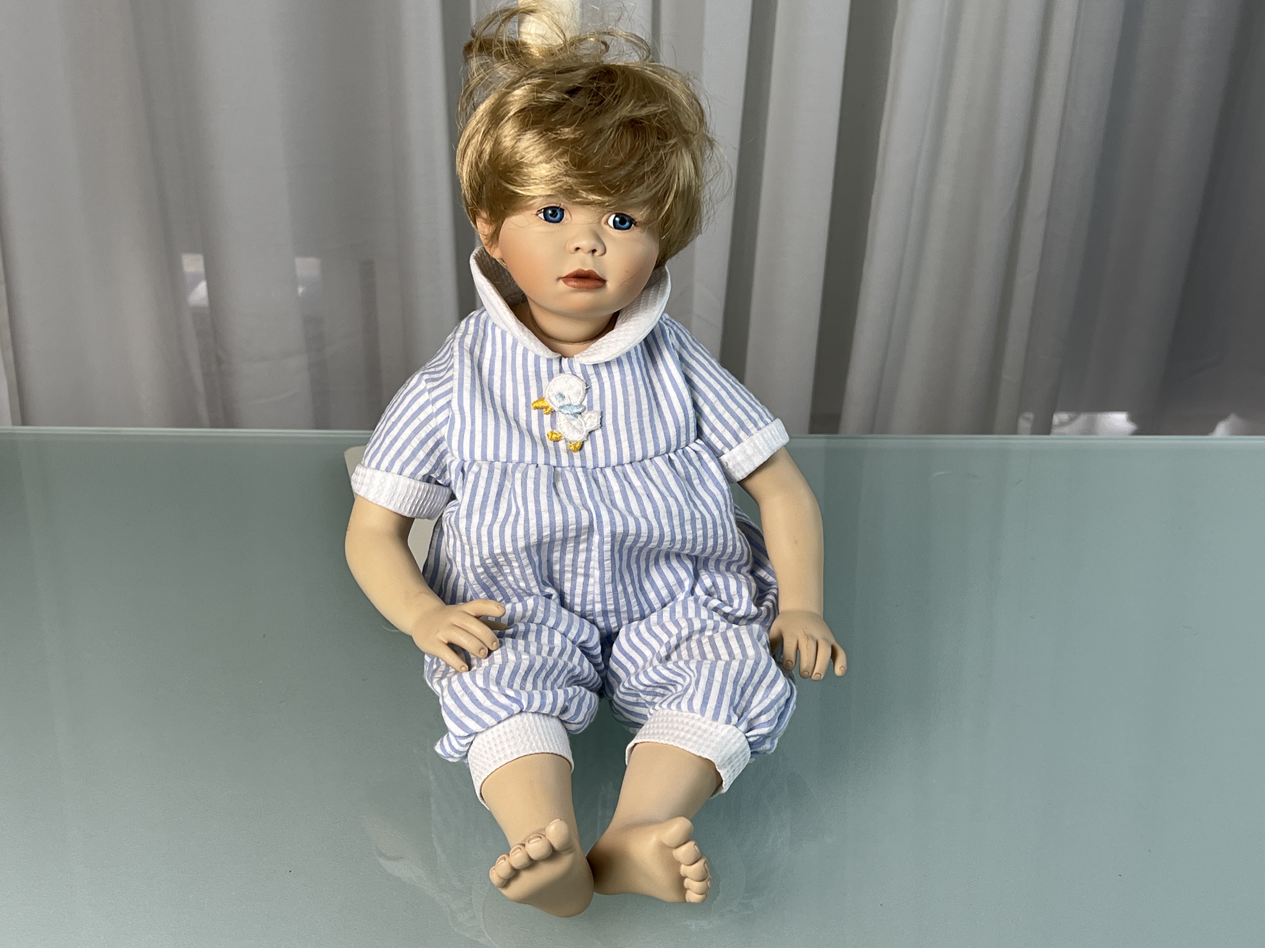 Christine Orange  Porzellan Künstlerpuppe Puppe 40 cm. Top Zustand 