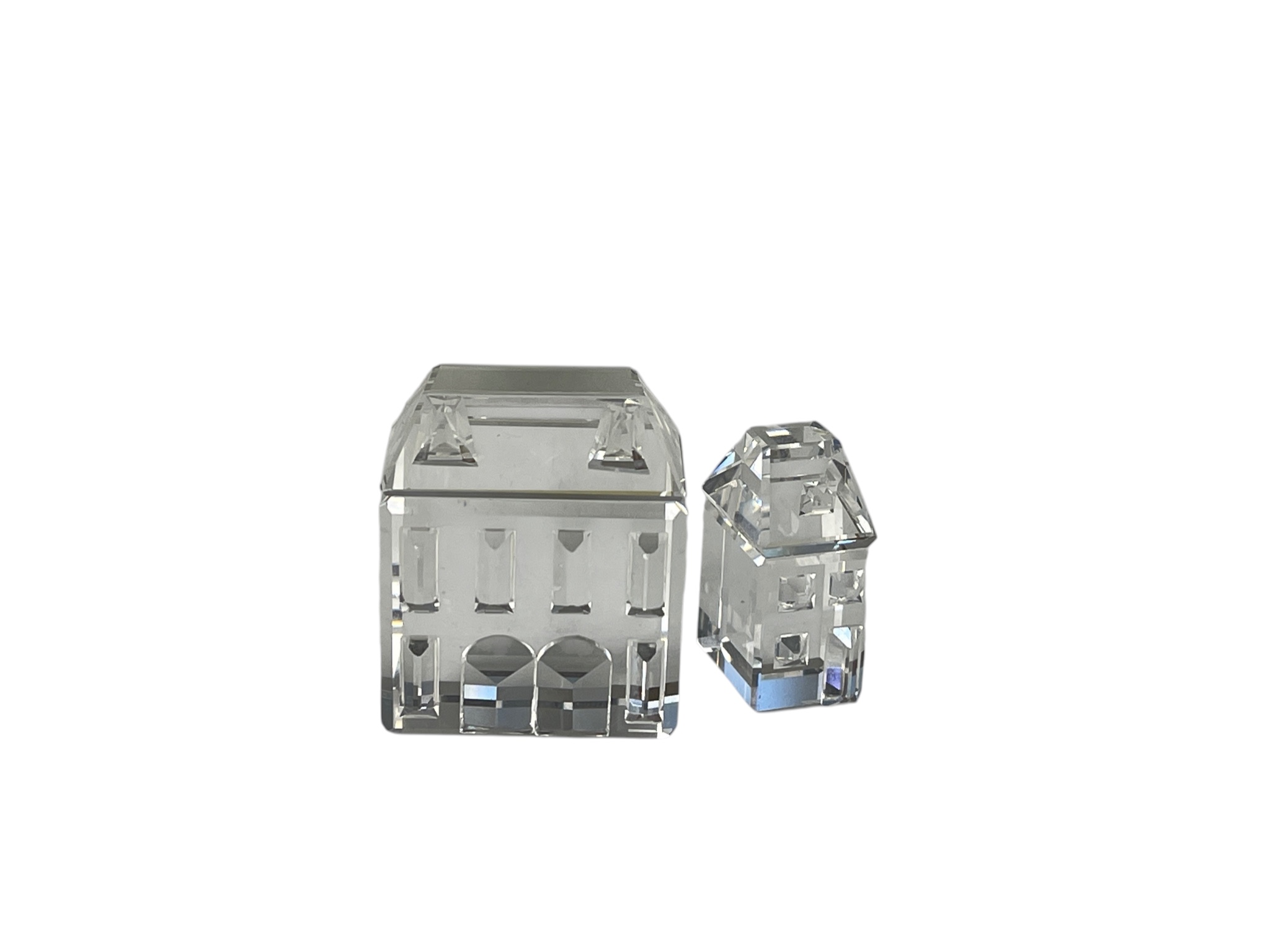  Swarovski Figuren 2 Häuser bis ca. 3,4 cm Top Zustand.   